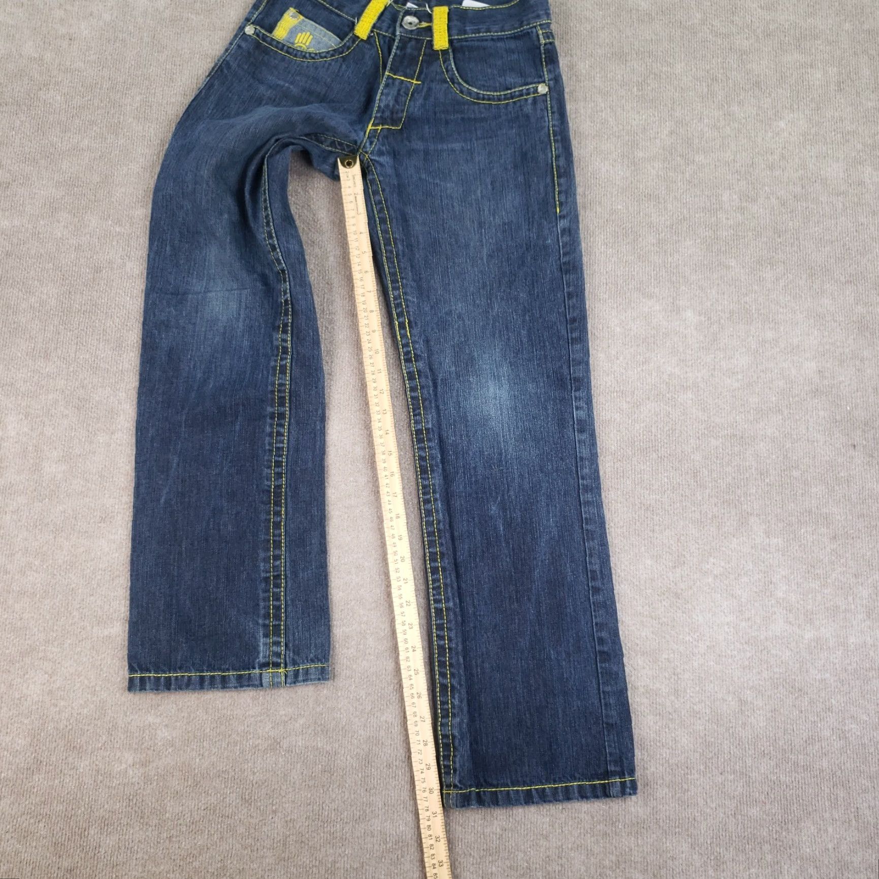 Denime VINTAGE Miskeen Jeans Men 29x31 Denim Blue 90s Grunge Embroidered Pockets Relaxed Straight Jeans Mens Regular Size 29 Size US 29 - 2 Thumbnail