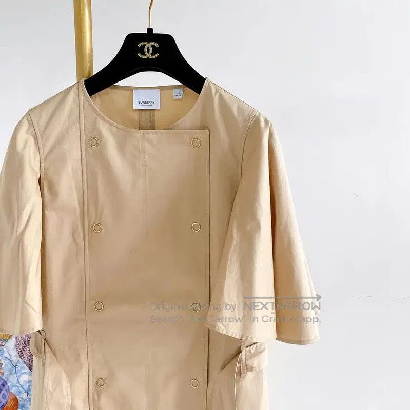 Burberry Burberry Khaki Short Sleeve Dress for Women. Size L / US 10 / IT 46 - 3 Thumbnail