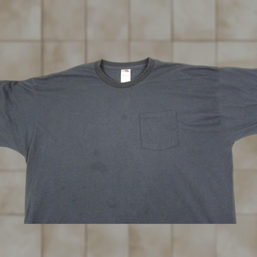Fruit Of The Loom VINTAGE Fruit of the Loom Shirt Mens 3XL Black Pocket Crew Neck 90s Vintage 3XL Mens Shirt Pockets Comfort Knit Cotton Polyester Shirt Size US XXL / EU 58 / 5 - 1 Thumbnail