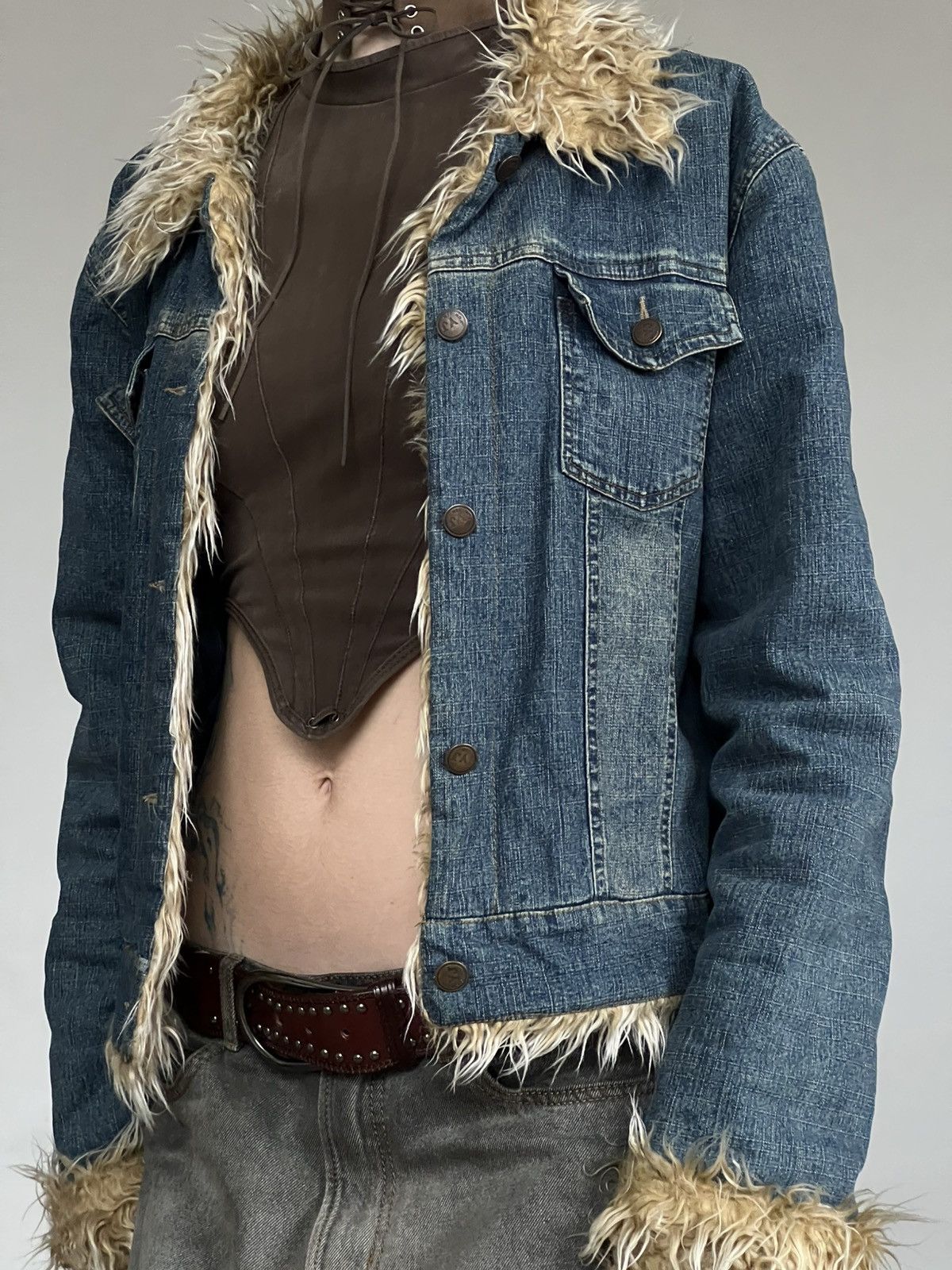 Vintage VINTAGE FAUX FUR DENIM JACKET AFGHAN COAT MINI PENNY LANE Size M / US 6-8 / IT 42-44 - 5 Thumbnail