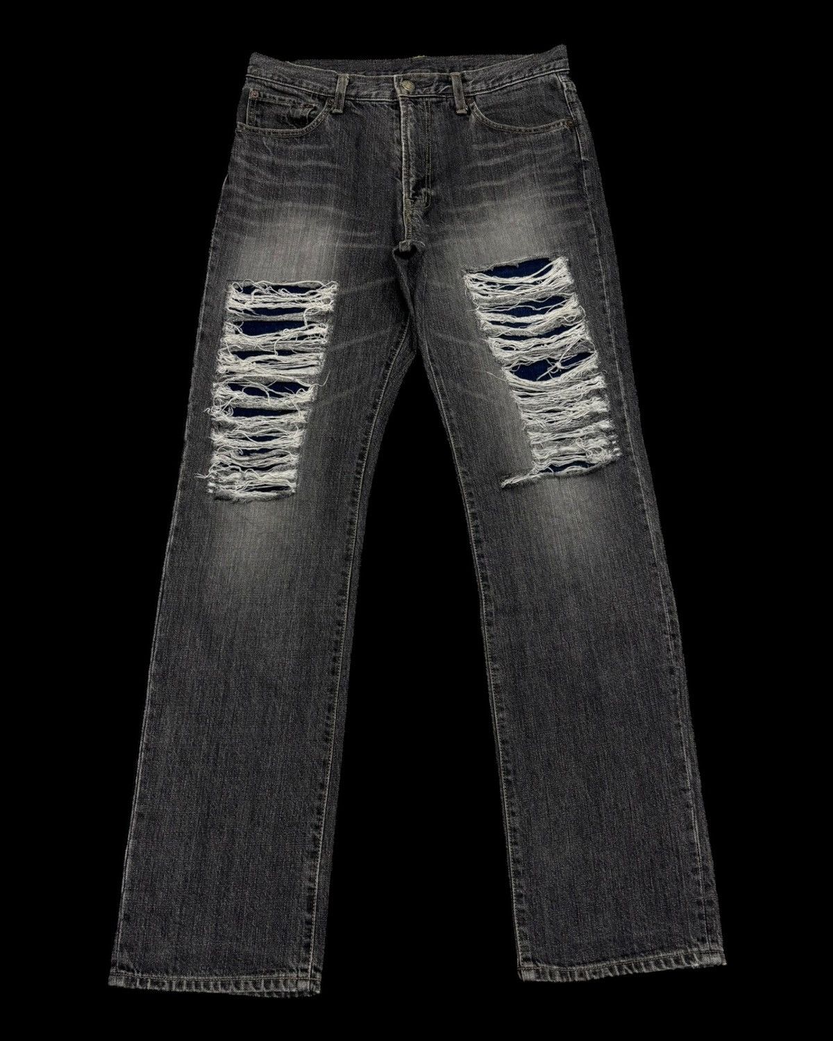 Hysteric Glamour × If Six Was Nine × Le Grande Bleu (L.G.B.) 💥Rare💥Sick Ripped Style 90s Blue Way Distress Jean Size US 33 - 1 Thumbnail