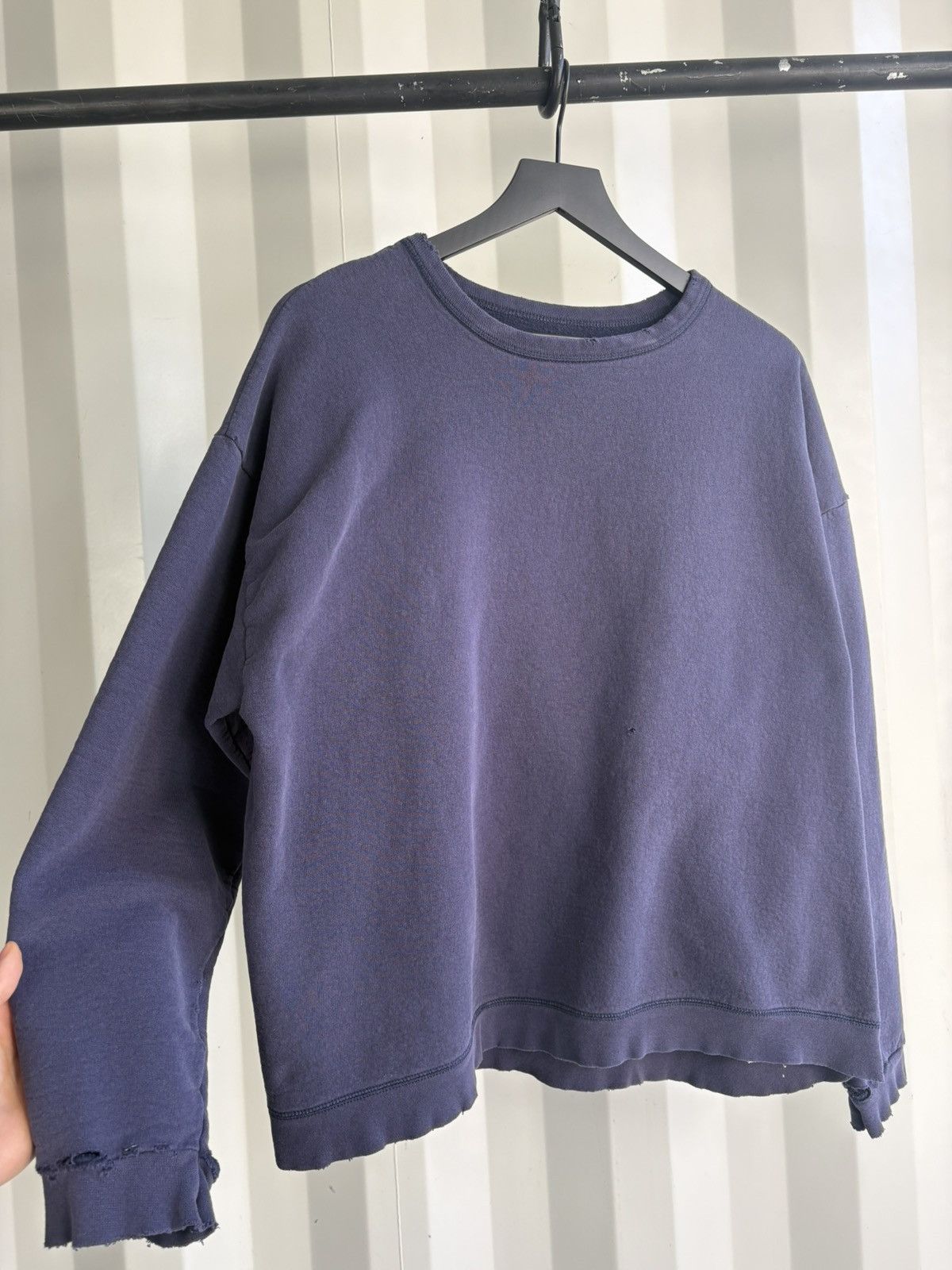 Vintage Thrashed Boxy Distressed Faded Sweater Grunge Band Size US XL / EU 56 / 4 - 4 Thumbnail