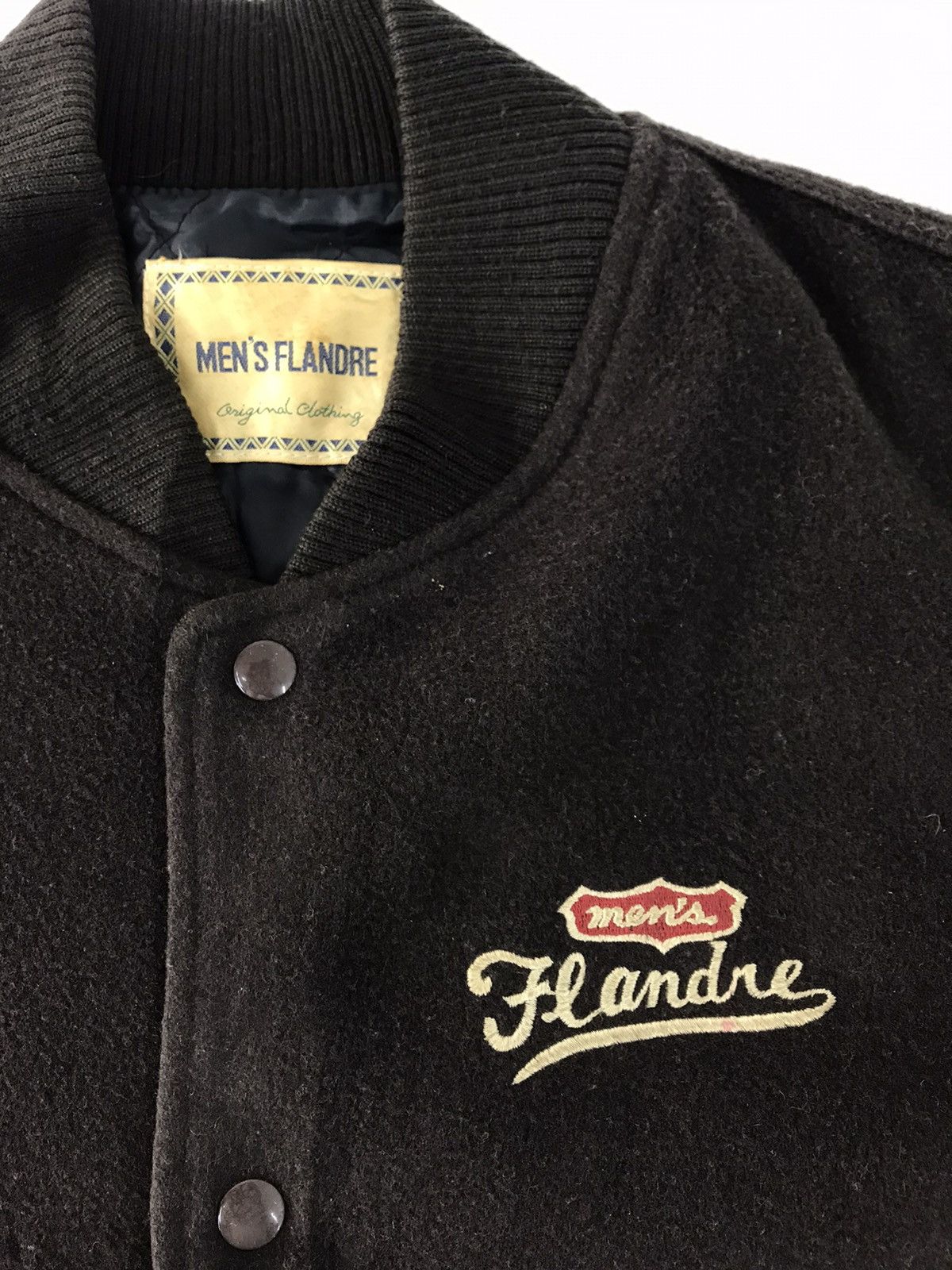 Japanese Brand Men’s Flandre Varsity Jacket Leather Quilted Padded Inner Size US M / EU 48-50 / 2 - 4 Thumbnail