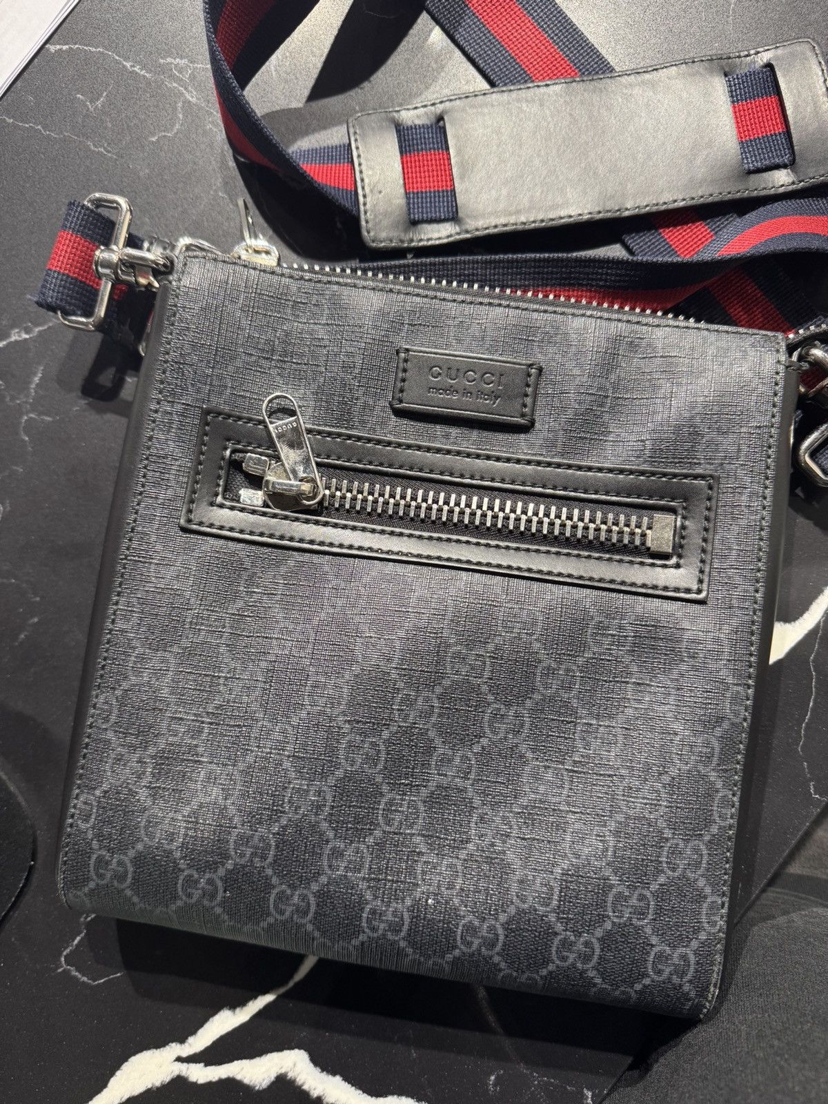 Gucci Crossbody Messenger Bag in Black, Men's