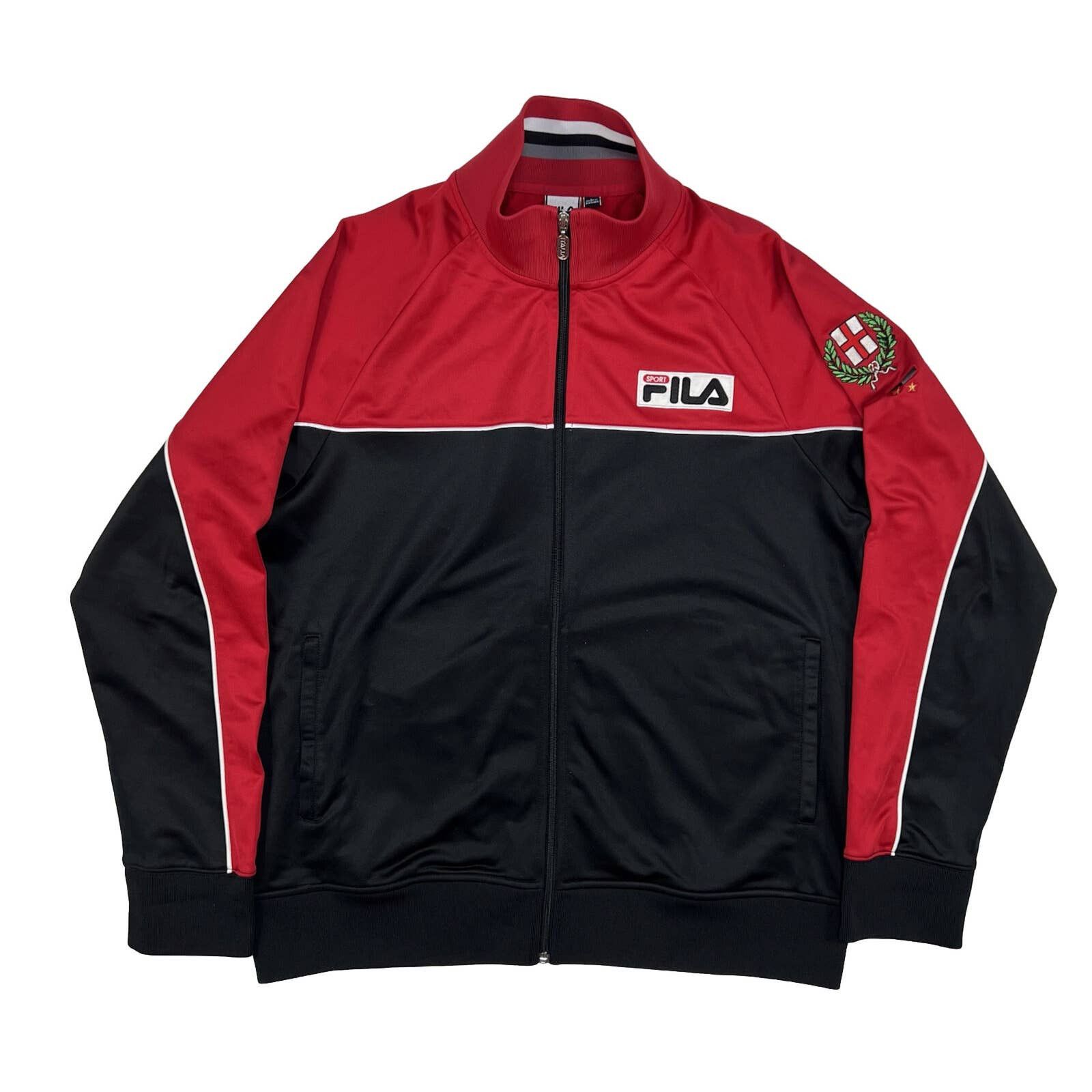 Fila Vintage Fila Track Jacket Mens Large Red Black Sport Italia Grailed