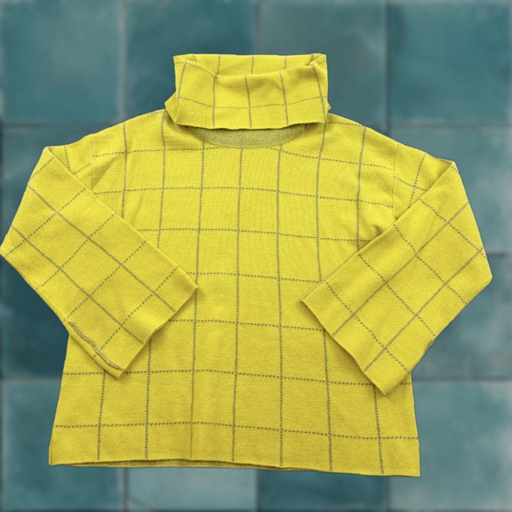 Vintage Rain & Rose Sweater Womens Large Mustard Yellow Cowl Neck pullover Size L / US 10 / IT 46 - 1 Thumbnail
