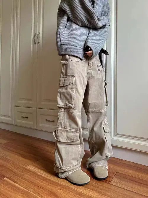 VIBE Vintage street multi-pocketed distressed work jeans Size US 30 / EU 46 - 6 Thumbnail