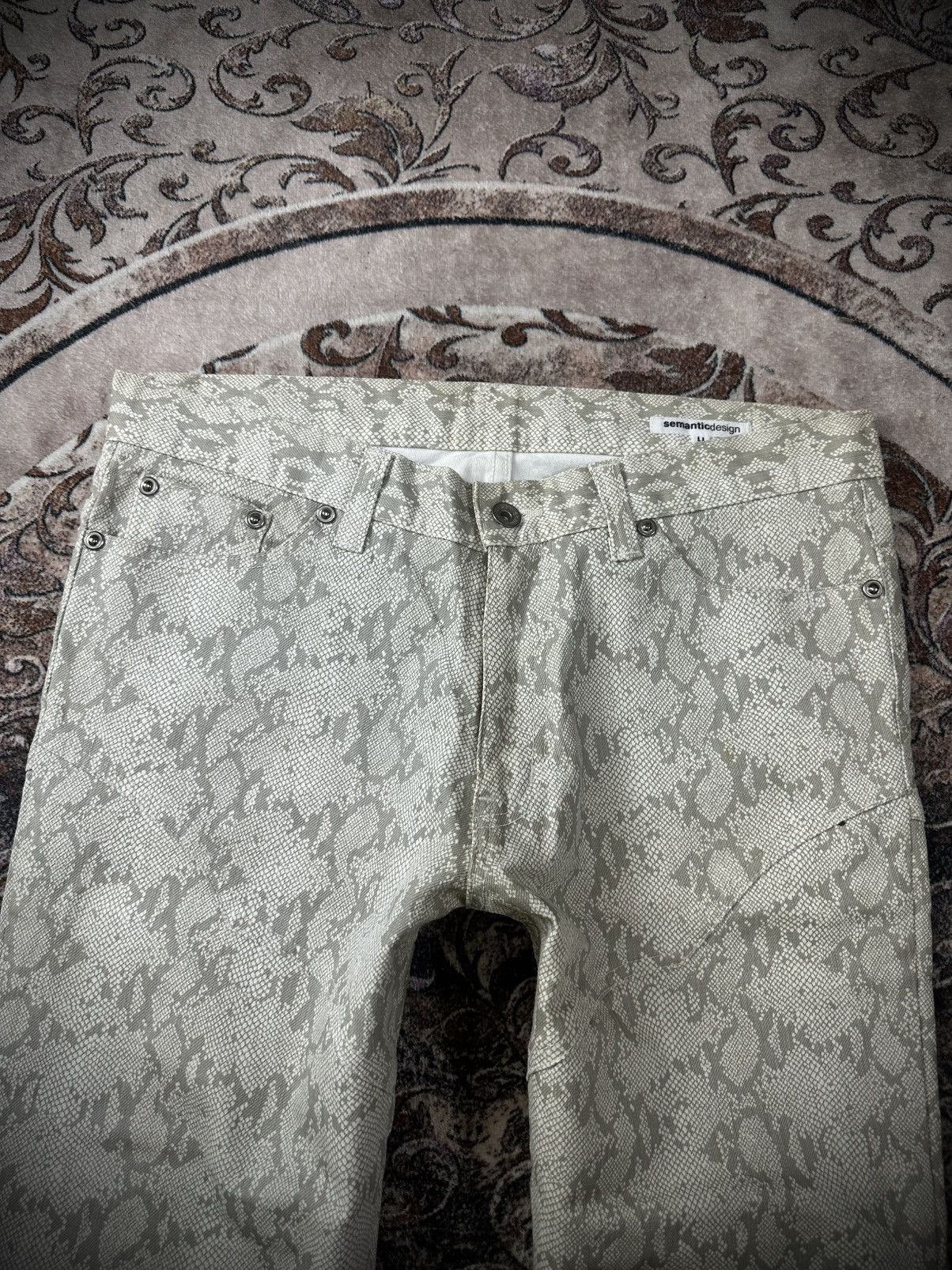 Tornado Mart Rare 20s Japanese Brand Semantic Design Python Pattern jeans Size US 34 / EU 50 - 2 Thumbnail