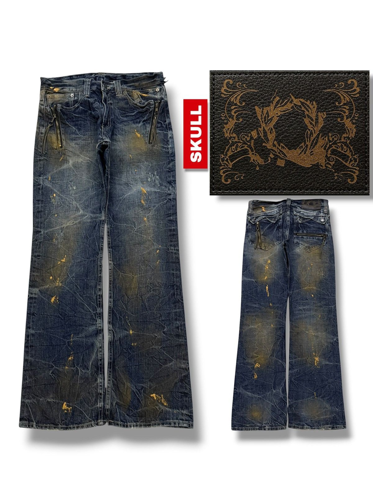 Japanese Brand Vintage Japanese Brand Skull Archive Y2K | Bootcut Fit | W31 Size US 31 - 1 Thumbnail