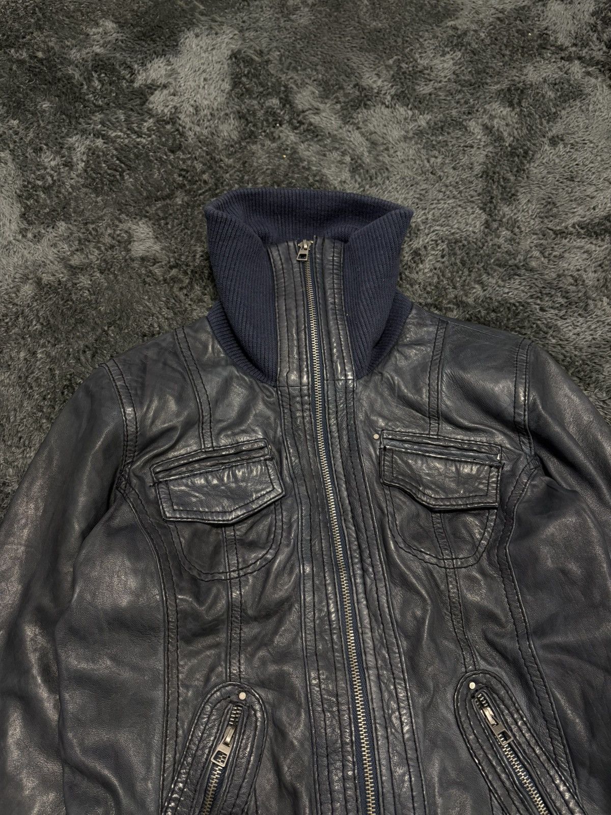 Hysteric Glamour Vintage Y2K Leather High Neck Avant Garde Jacket Size M / US 6-8 / IT 42-44 - 7 Thumbnail
