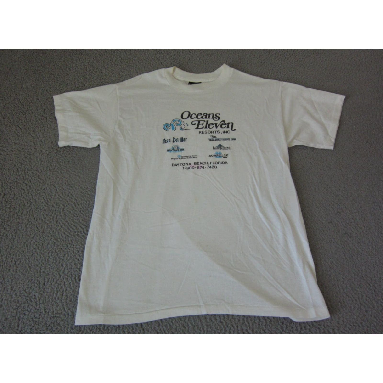 Vintage VINTAGE Oceans Eleven Shirt Adult XL White Mens Size US XL / EU 56 / 4 - 2 Thumbnail