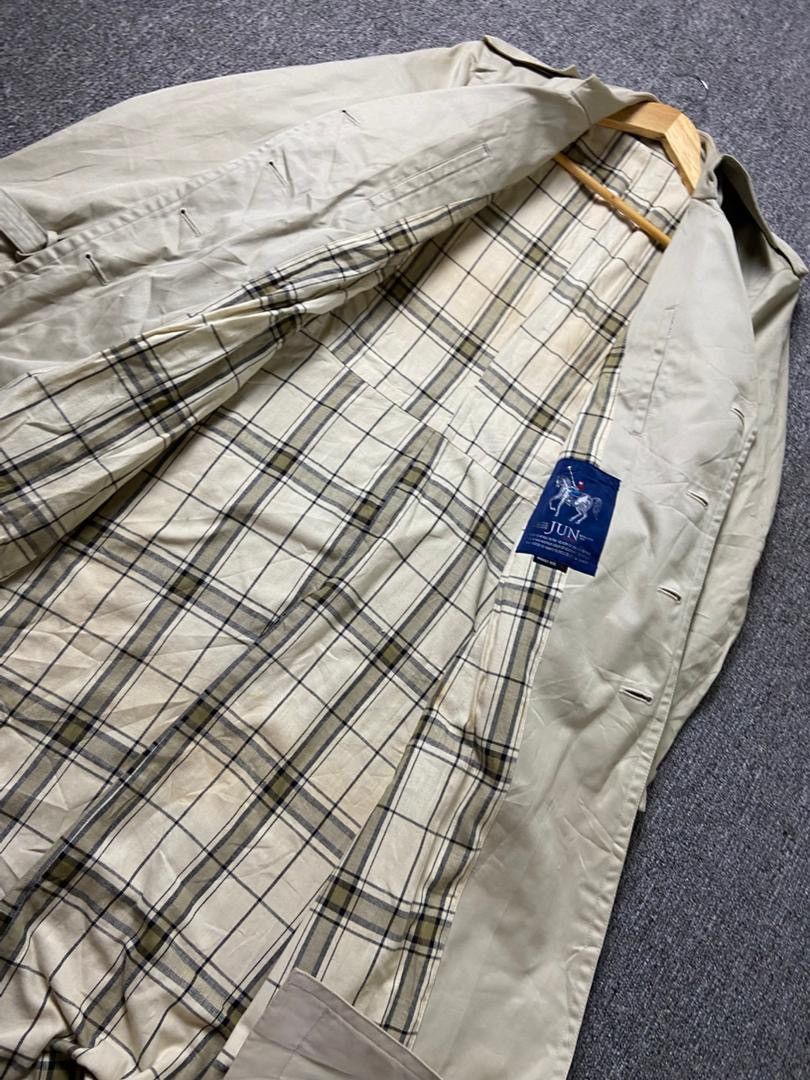 Japanese Brand Vintage JUN Double Breasted Trench Coat (194) Size US L / EU 52-54 / 3 - 6 Thumbnail