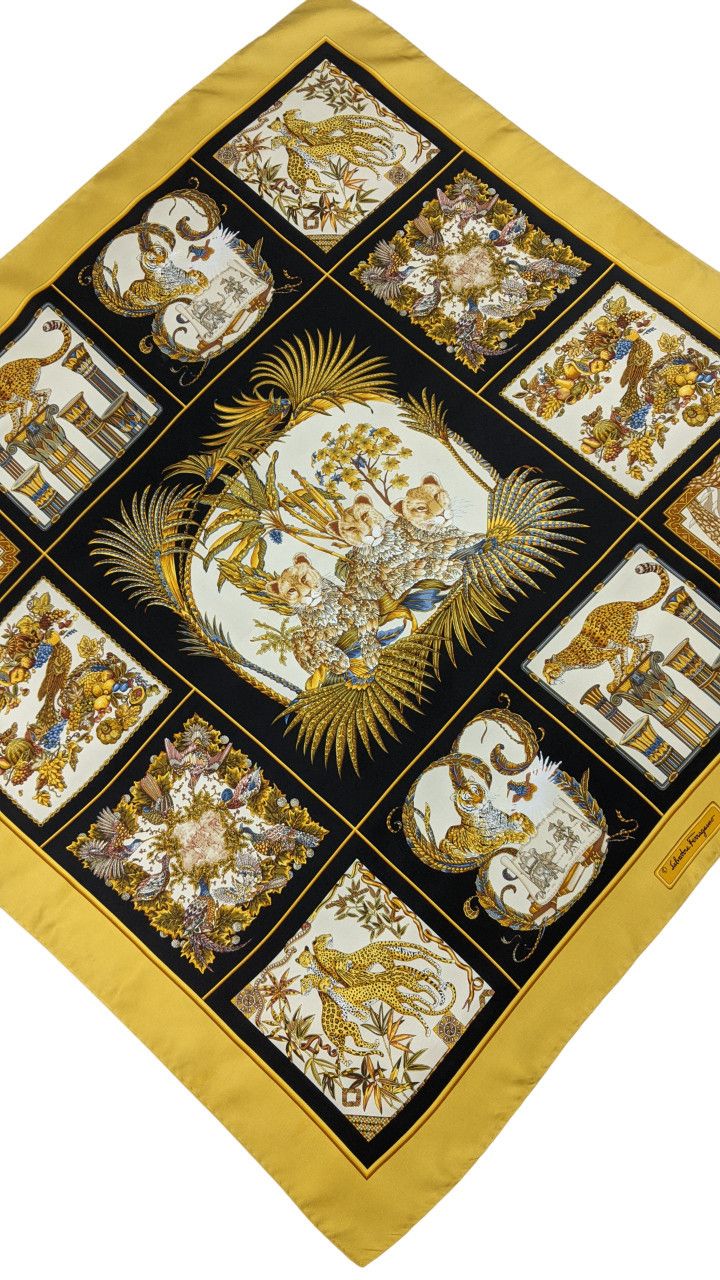 Salvatore Ferragamo Salvatore Ferragamo Tiger Leopard Silk Scarf Size ONE SIZE - 2 Thumbnail