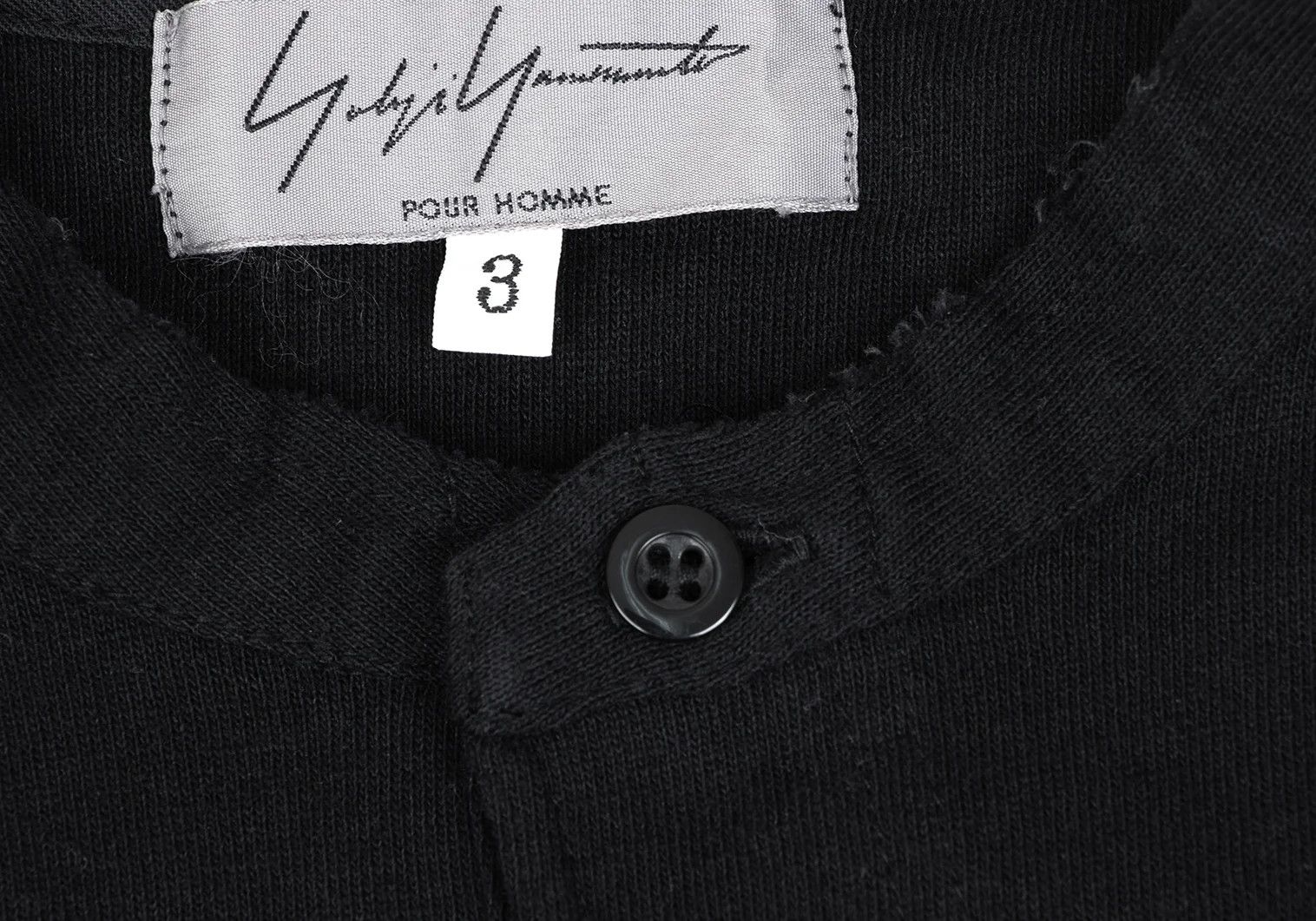 Yohji Yamamoto Yohji Yamamoto Cotton Cut Hem Henley Neck T-Shirt Size US L / EU 52-54 / 3 - 4 Thumbnail