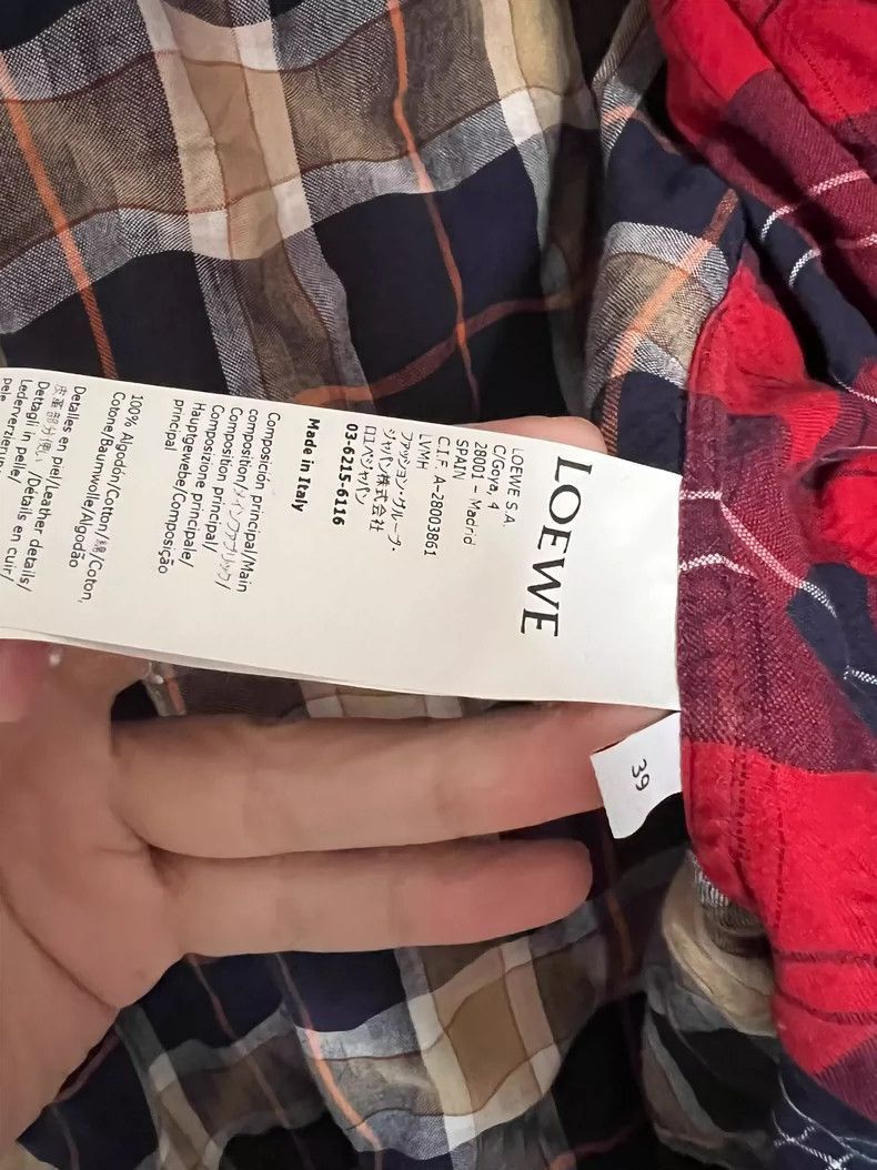 Loewe Loewe Red Plaid Button-Up Shirt Size US L / EU 52-54 / 3 - 4 Thumbnail