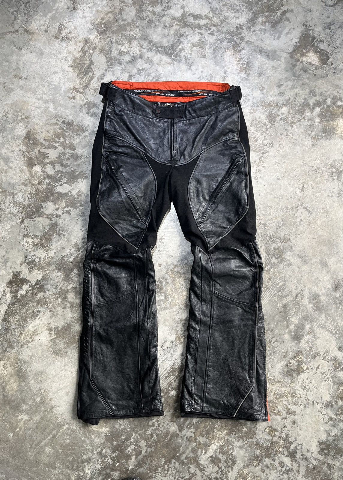 image of Vintage 2000S Harley Davidson Motorcycle Leather Pants in Black, Men's (Size 33)