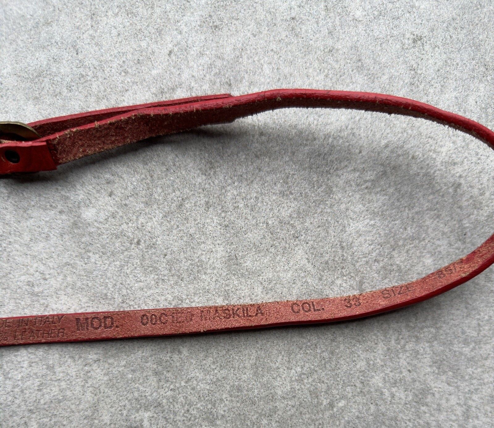 Diesel VINTAGE DIESEL MASKILA RED LEATHER BELT THIN WOMENS RARE Size ONE SIZE - 3 Thumbnail