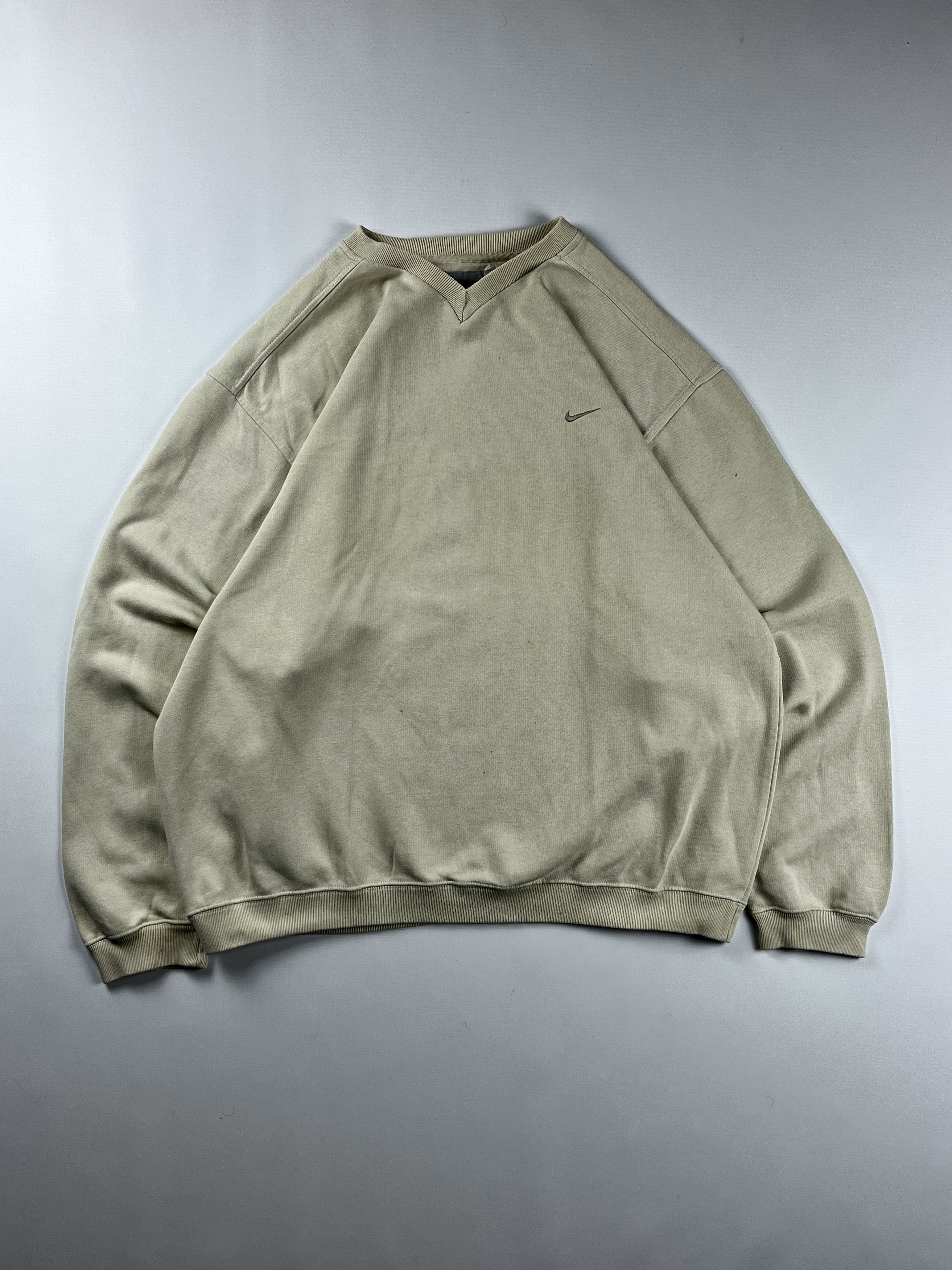 Nike × Vintage Rare! Vintage Nike Cream Sweatshirt 90s Size US XL / EU 56 / 4 - 1 Thumbnail