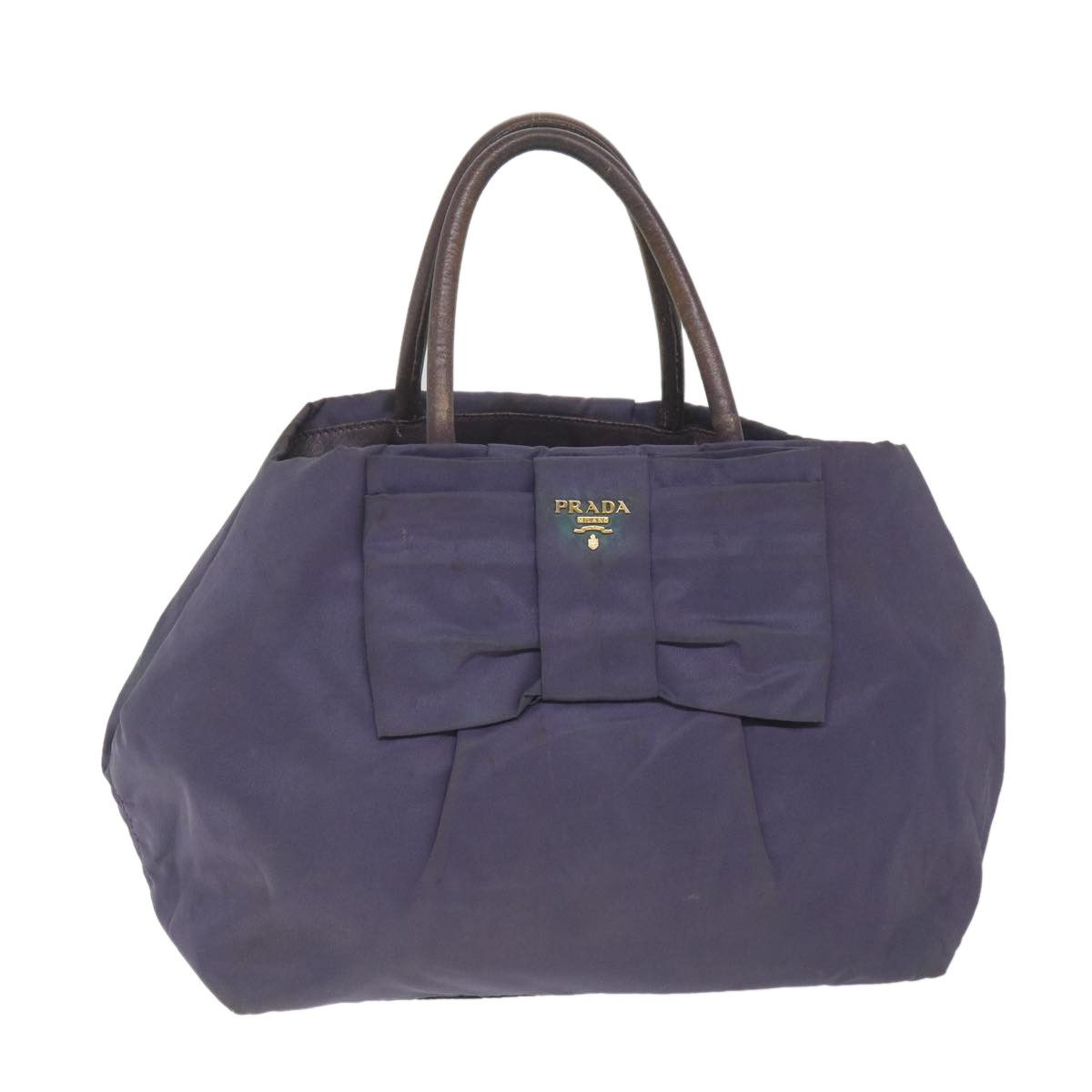 image of Prada Hand Bag Nylon Purple Auth Bs9971, Women's