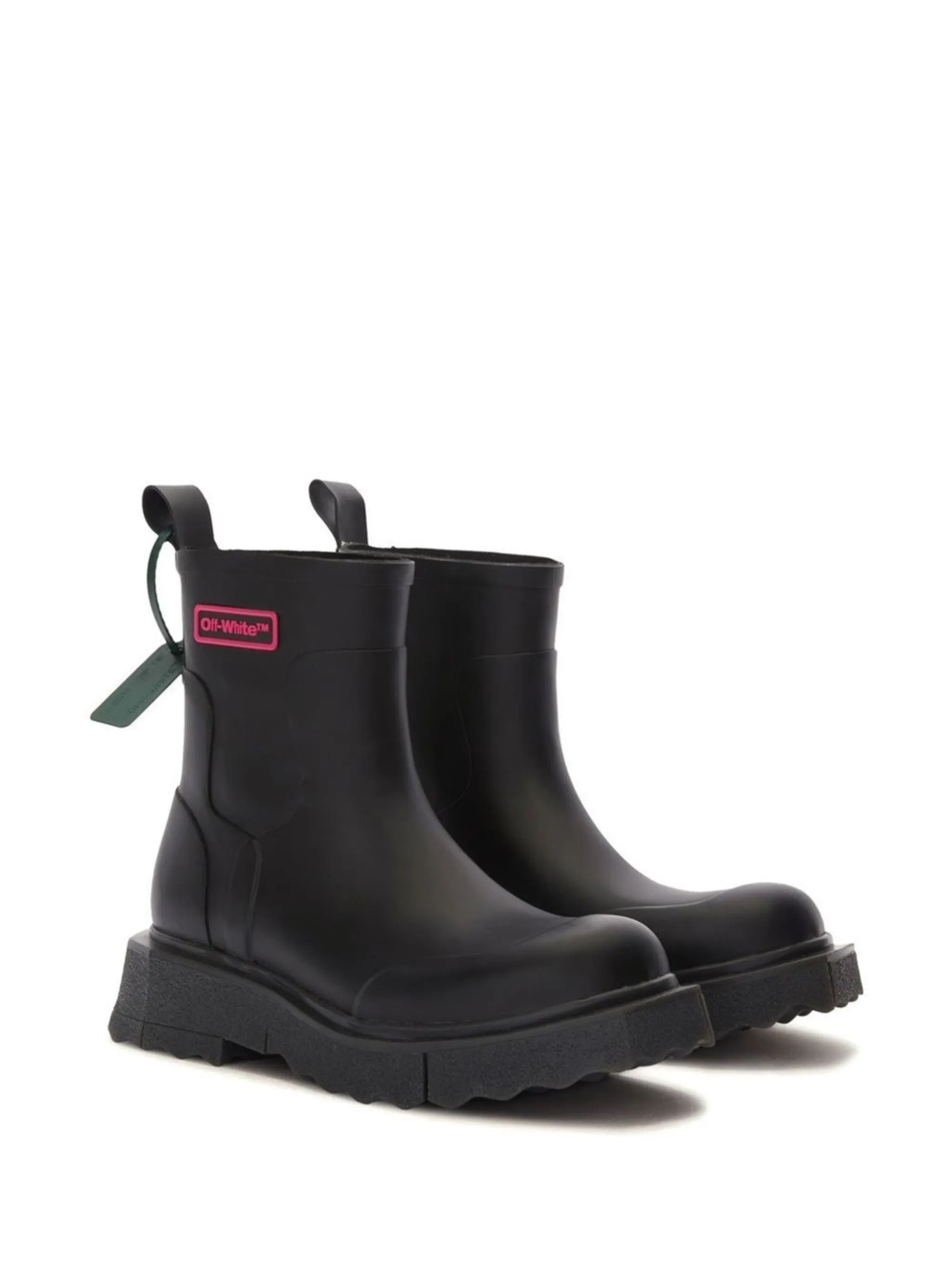 Off-White o1y0225 Logo Ankle Boots in Black Size US 12 / EU 45 - 2 Thumbnail