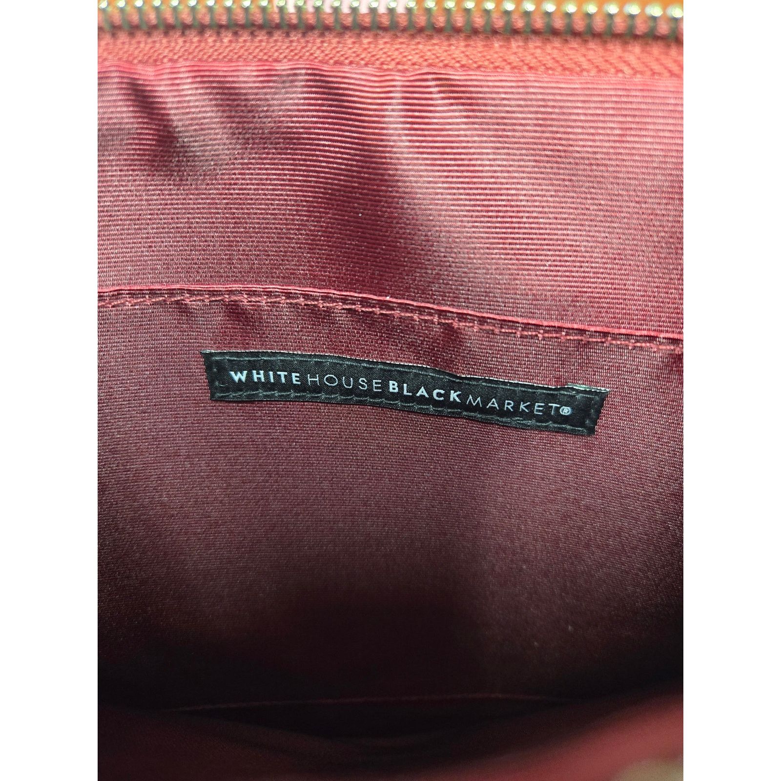 White House Black Market WHBM Red Floral Faux Leather Envelope Purse w Studs Size ONE SIZE - 6 Thumbnail