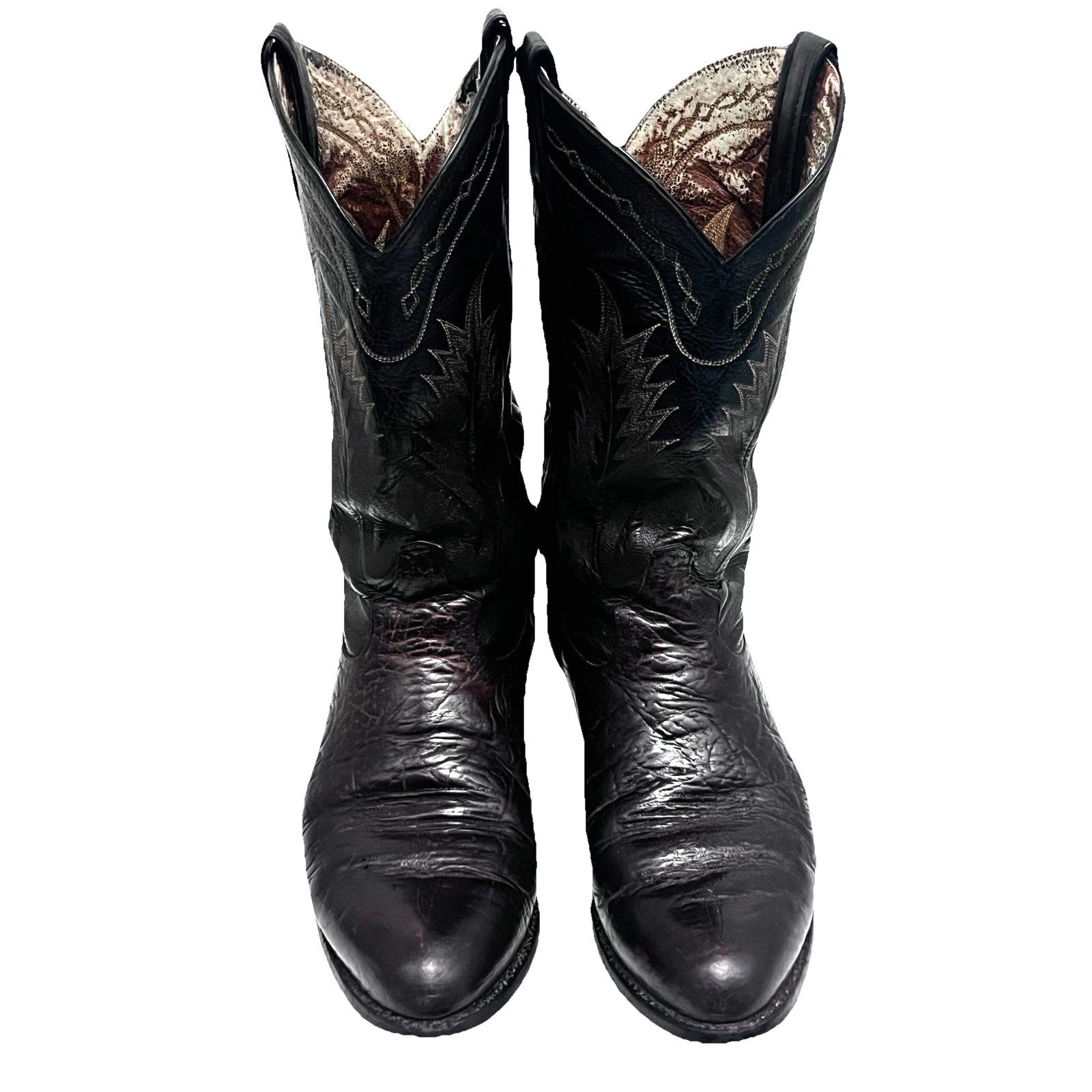 Tony Lama Tony Lama Cherry Black Leather Western Cowboy Boots US 10 Size US 10 / EU 43 - 3 Thumbnail