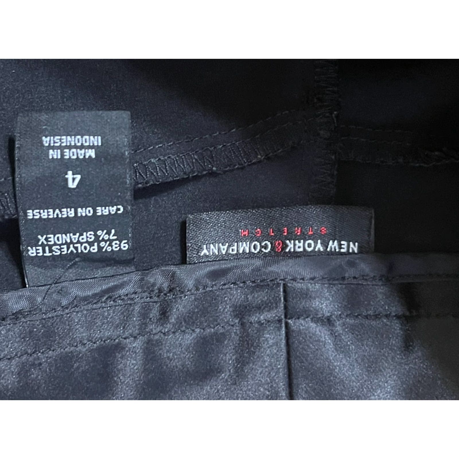 Sea New York New York & Company Pants Women’s 4 Black Stretch Straight Leg Casual Chino Regular Inseam 30 in Size 27" / US 4 / IT 40 - 3 Thumbnail