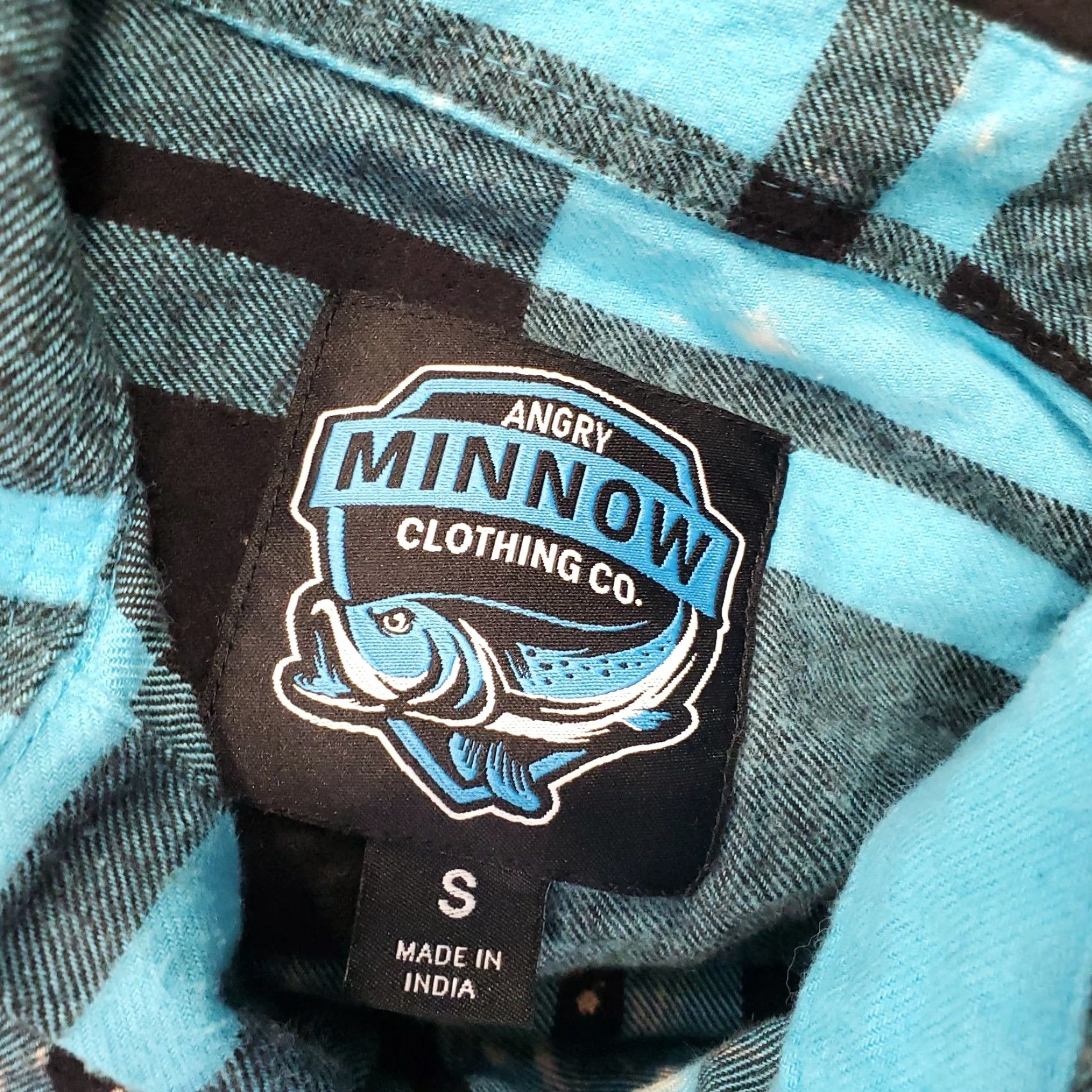 Vintage Angry Minnow Flannel Shirt Mens Small Blue Black Button Up Plaid Cotton Casual Outdoor Button-Down Mens S Blues Size US S / EU 44-46 / 1 - 8 Thumbnail