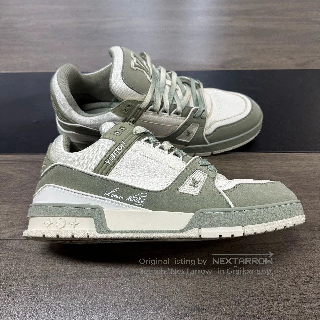 Louis Vuitton Louis Vuitton Trainer Green Size 43. Size US 10.5 / EU 43-44 - 4 Thumbnail