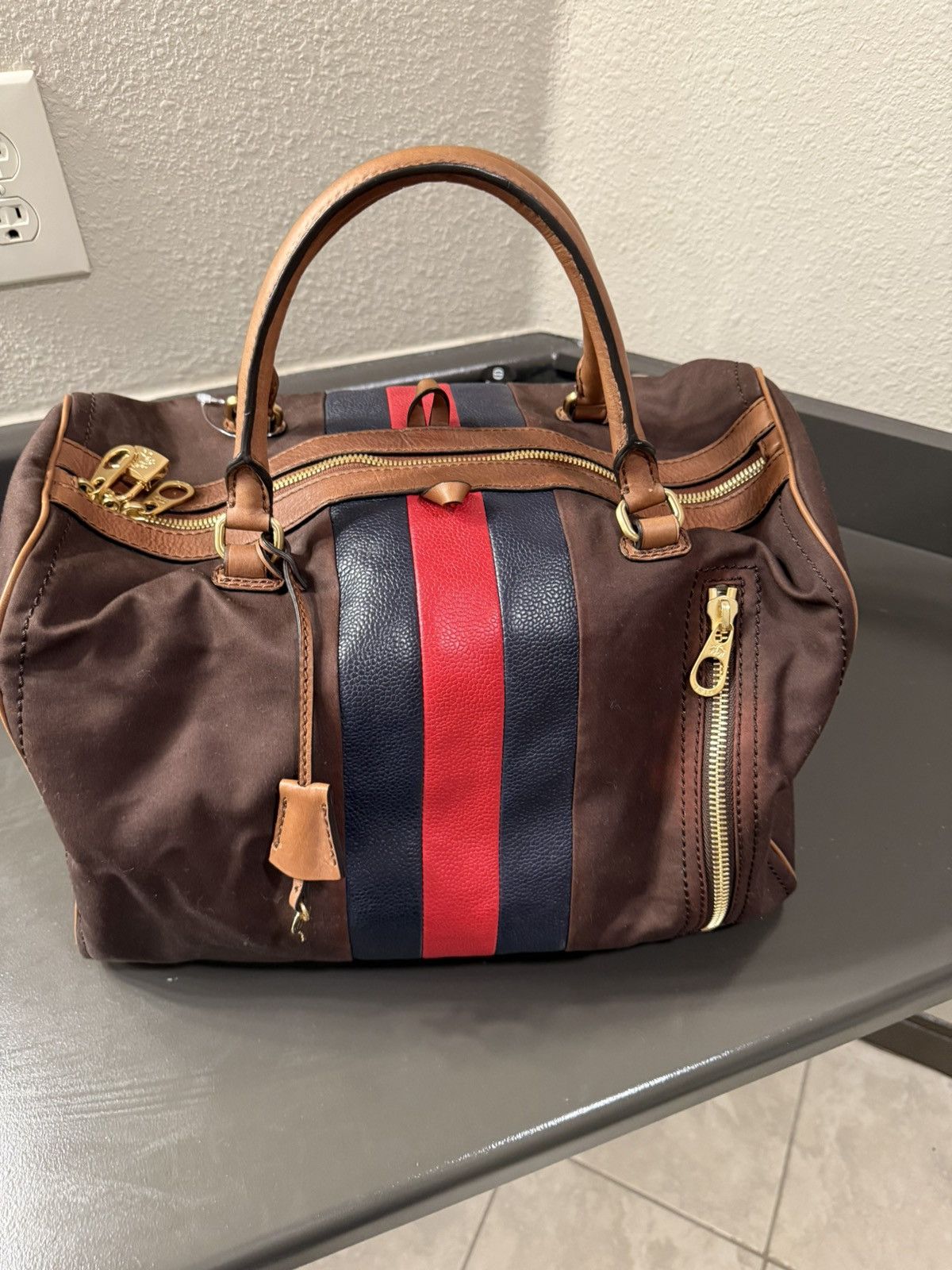 Brooks Brothers Brook’s Brothers Leather And Canvas Weekender/Duffle Size ONE SIZE - 1 Thumbnail