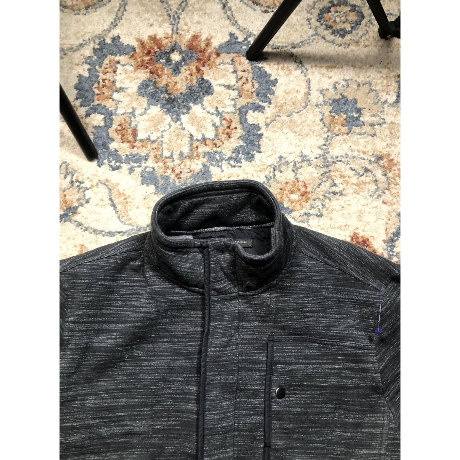 Banana Republic Banana Republic Jacket Mens L Gray Mock Neck Full Zip Knit Casual Sweater Size US L / EU 52-54 / 3 - 2 Thumbnail
