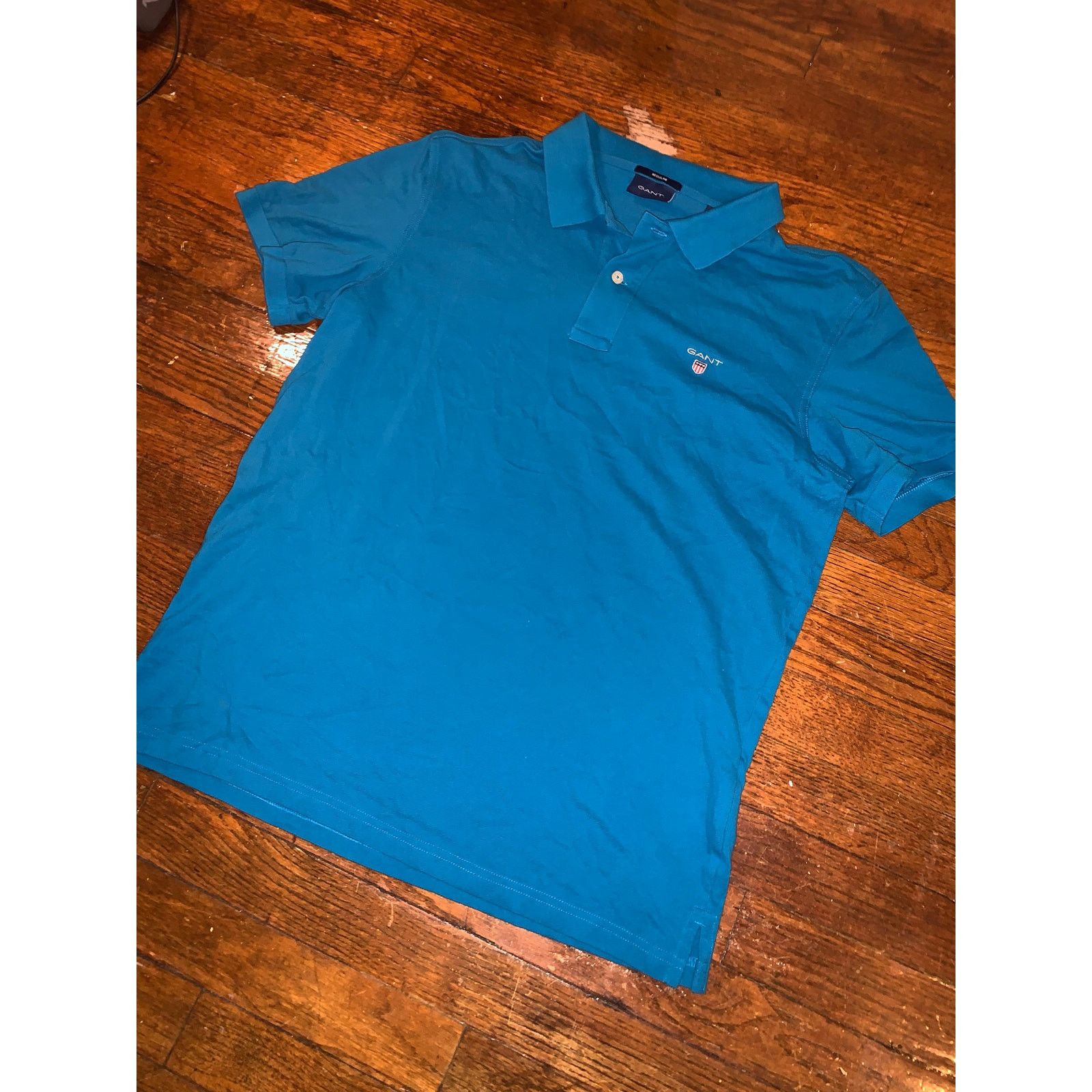 Gant GANT Turquoise Blue Slim Fit Polo Shirt M/L Short Sleeve Size US M / EU 48-50 / 2 - 2 Thumbnail