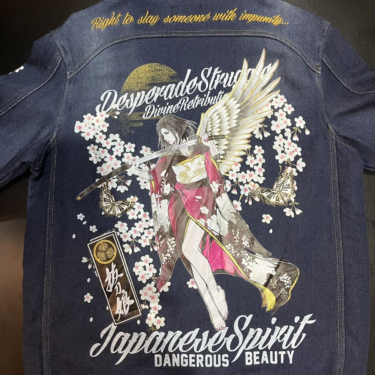 Japanese Brand Divine Retribution Angel Samurai Zip Up Hoodie Indigo Blue Size US L / EU 52-54 / 3 - 4 Thumbnail