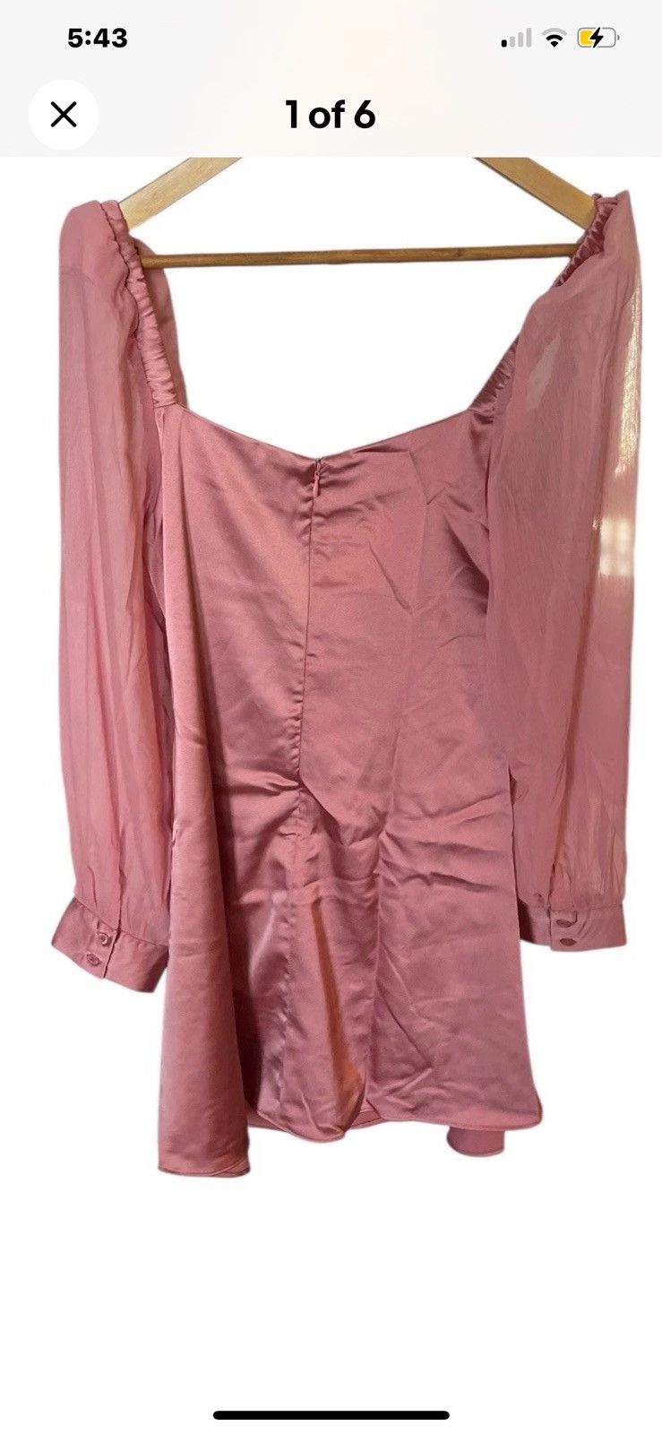 WeWoreWhat WeWoreWhat Pink Satin long Sleeve Dress size 12 Sheer Sleev Size XL / US 12-14 / IT 48-50 - 1 Thumbnail
