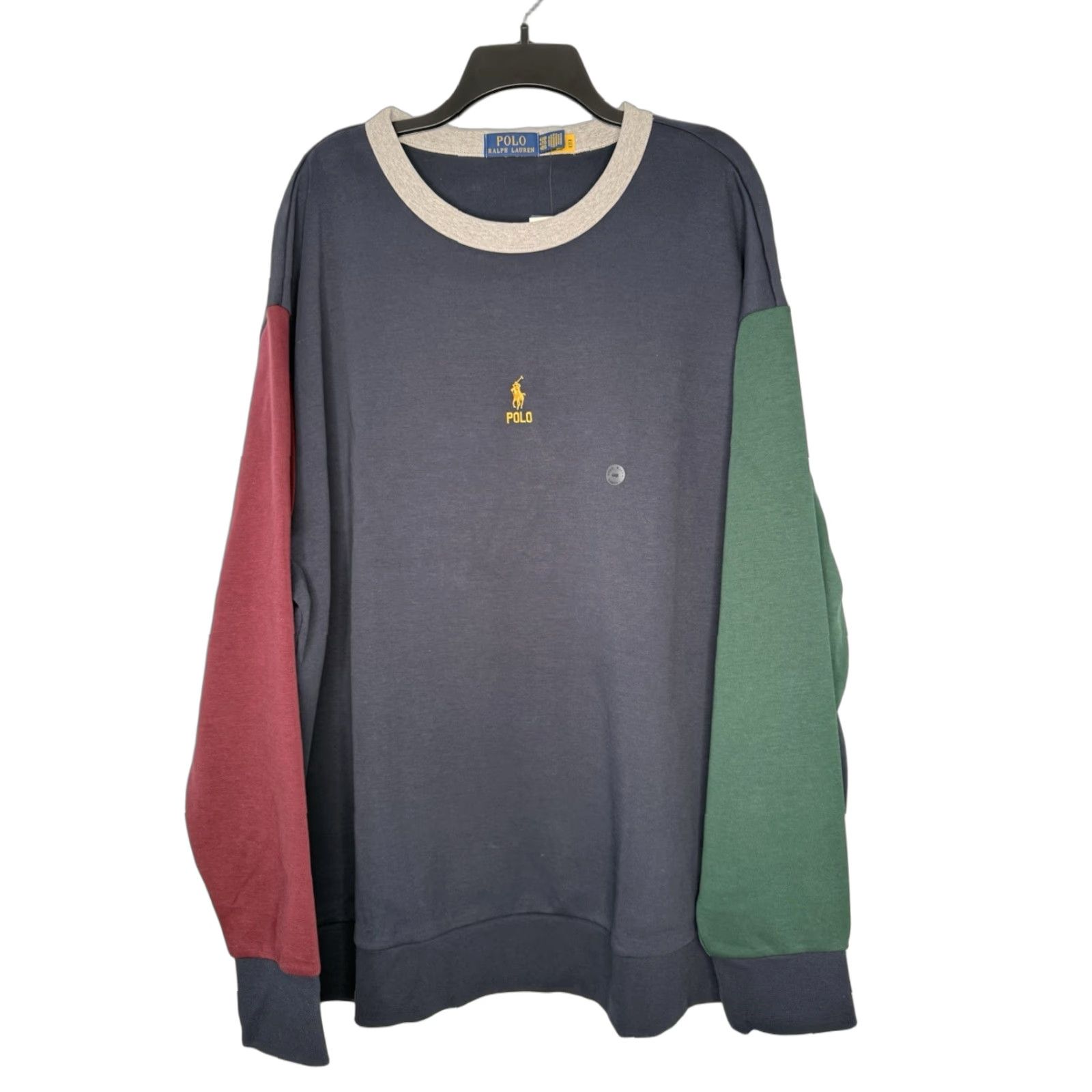 Polo Ralph Lauren Polo Ralph Lauren Sweatshirt Mens 4XB Color Block Pullover NWT Crew Neck Big & Tall Multicolor Colorblock 32in Chest 32in Long Size US XXL / EU 58 / 5 - 1 Thumbnail