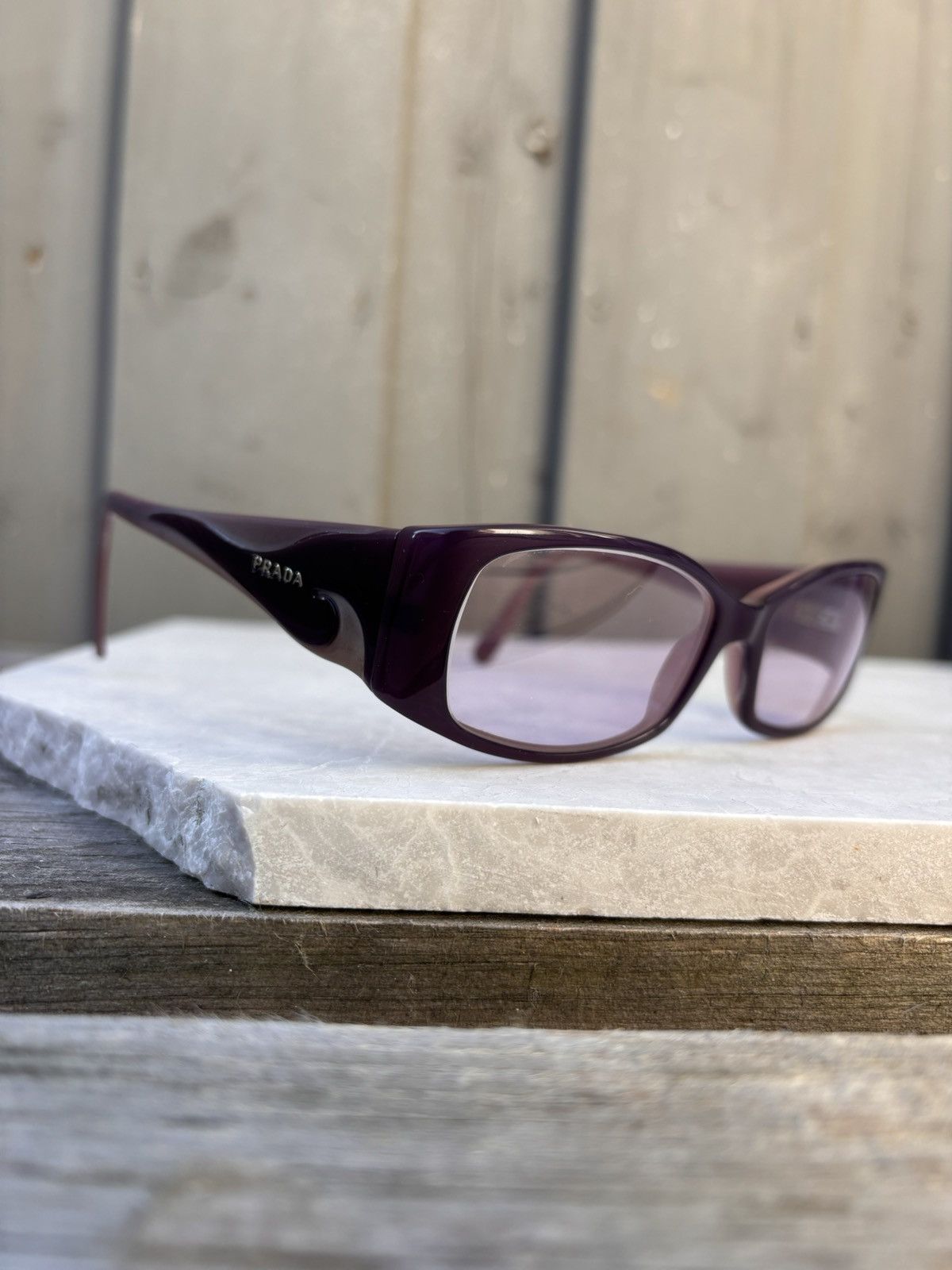 Designer × Prada × Vintage 2000s Prada Sunglasses Pink Flame Tribal Y2K Tiny Hadid Core Size ONE SIZE - 4 Thumbnail