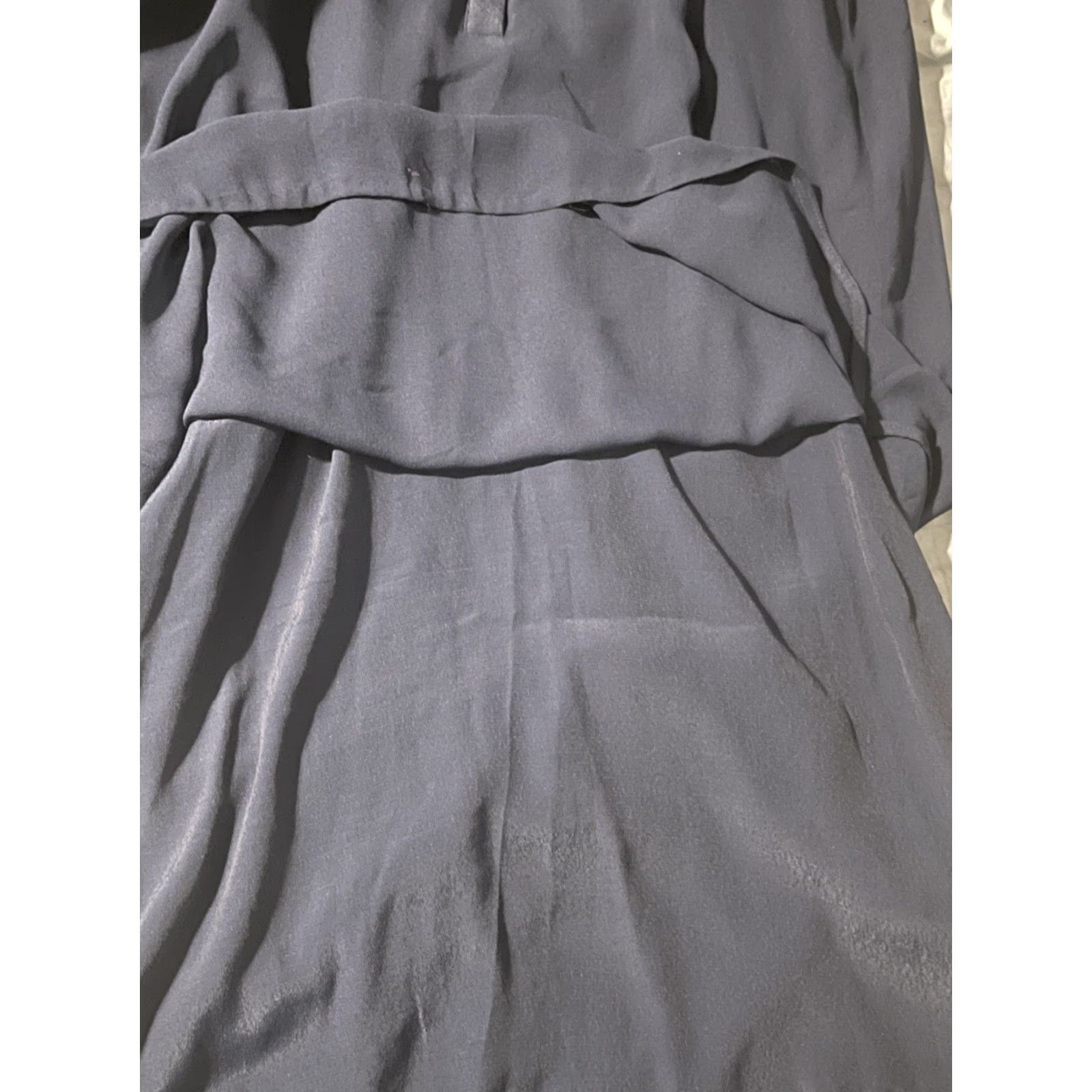 Vince Vince Silk Shirt Dress Long Sleeve Double Layered Black Size 10 Womens EUC Size L / US 10 / IT 46 - 4 Thumbnail