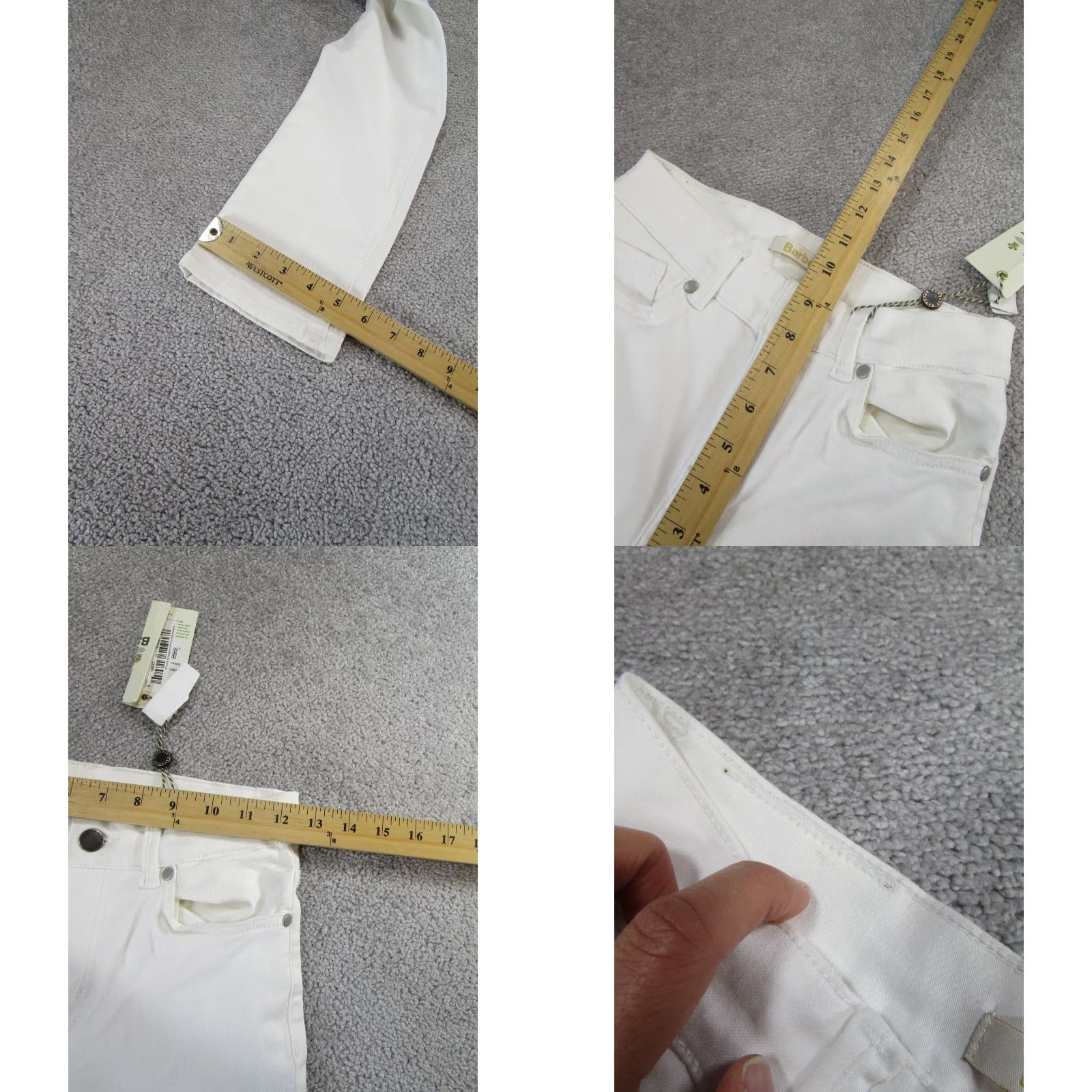 Barbour Barbour Pants Womens 8 US 4 Essential Slim Trouser White Cotton Blend New Read Size 27" / US 4 / IT 40 - 8 Thumbnail