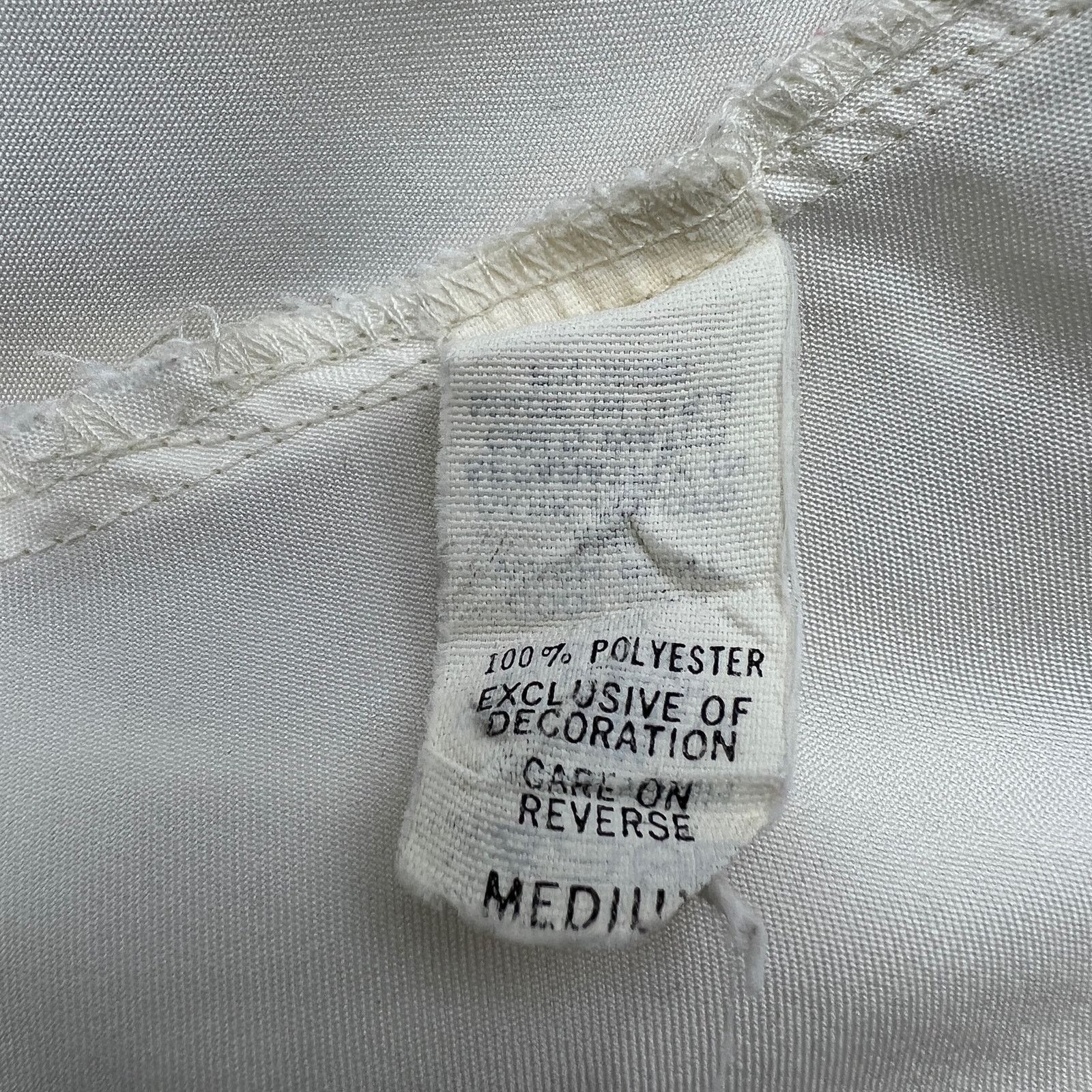Vintage Vintage 80s Cream Slip Dress Lingerie Vegan Boudior Size M / US 6-8 / IT 42-44 - 4 Thumbnail