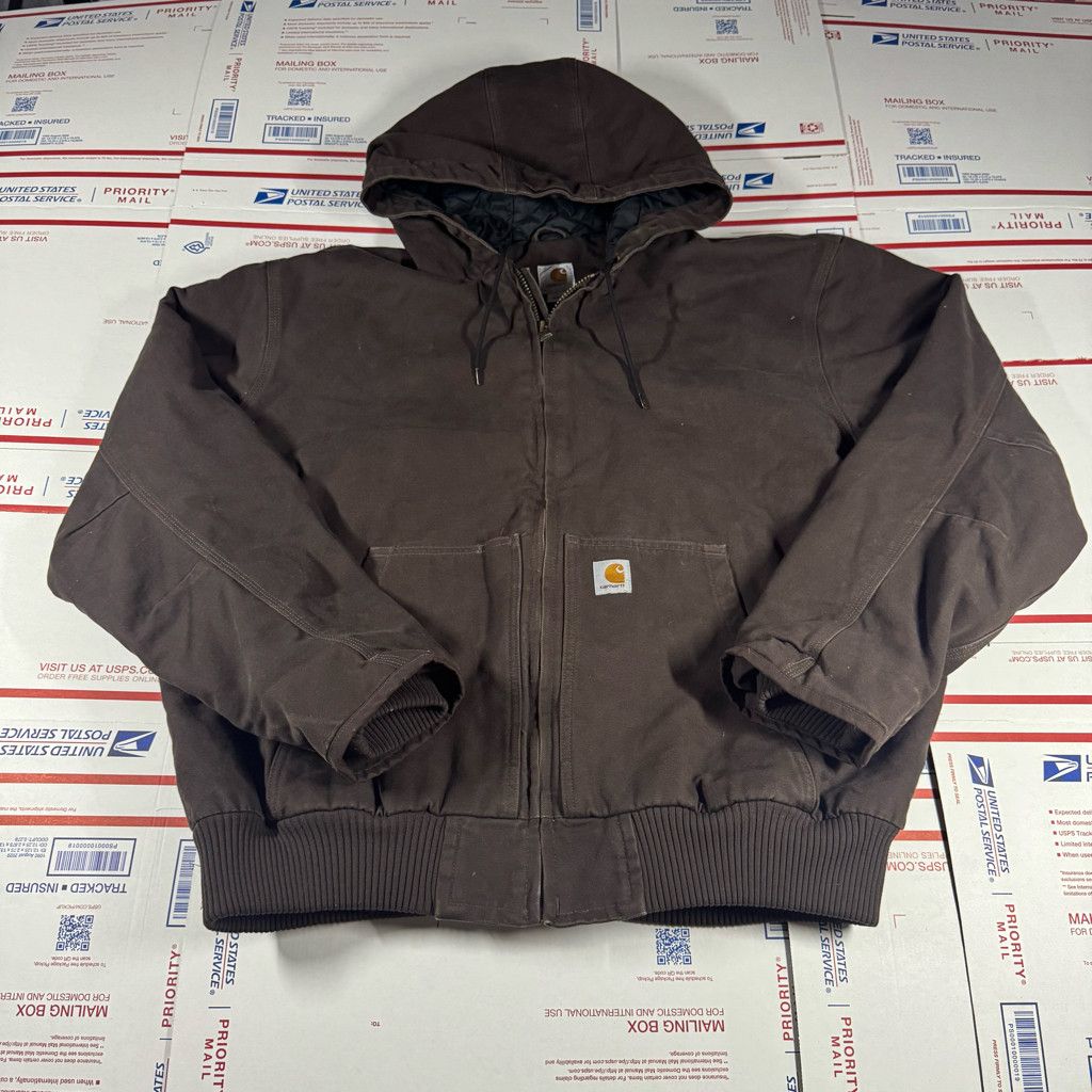 Carhartt Carhartt Work Jacket Brown Mens Size XL Hooded Distressed Size US XL / EU 56 / 4 - 1 Thumbnail