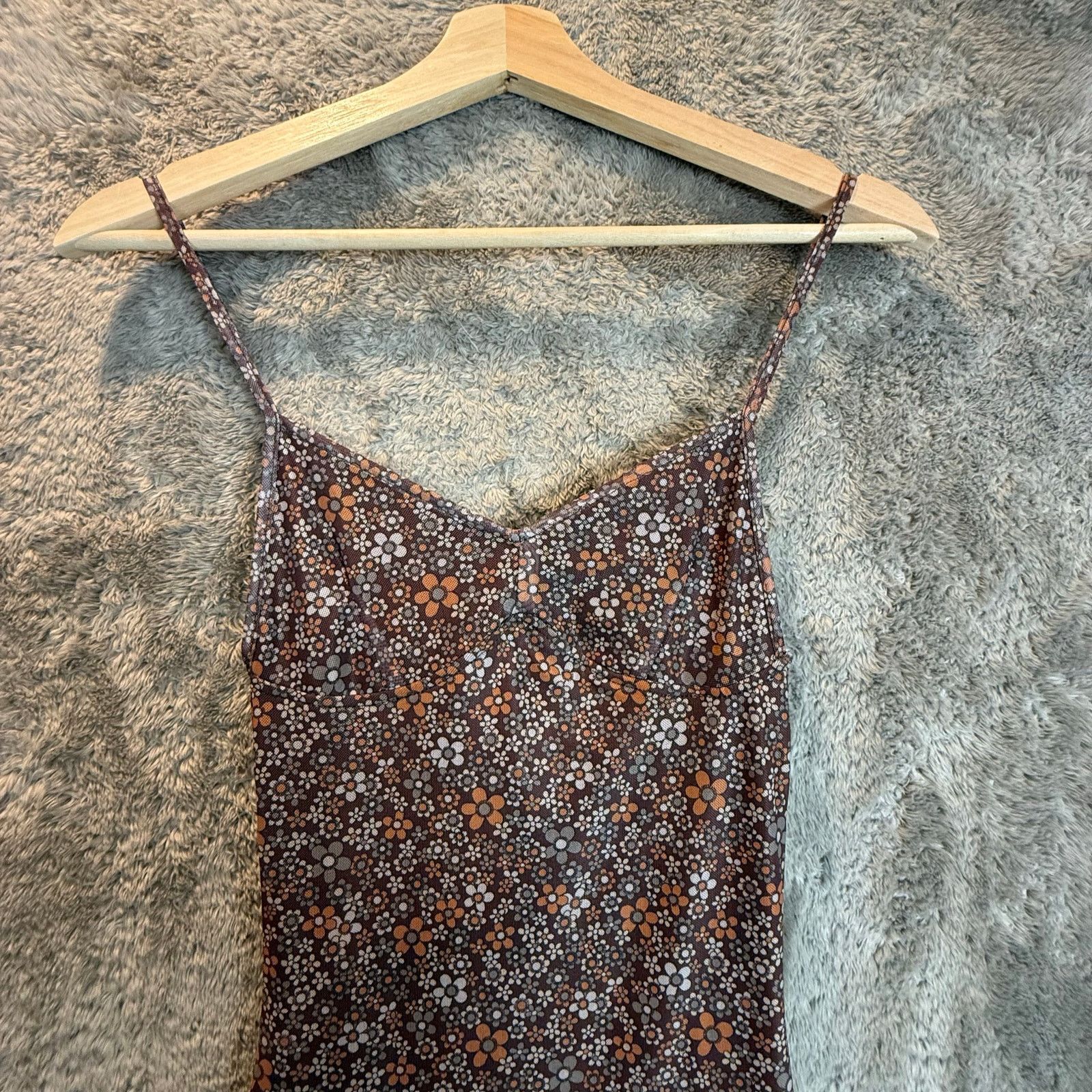 Other Motel Rocks Tintin Mini Dress Brown Floral Stretch Mesh XXS Size XS / US 0-2 / IT 36-38 - 3 Thumbnail
