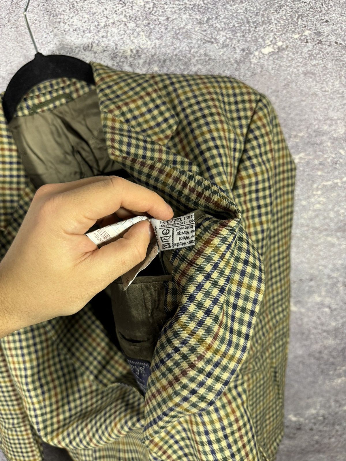 Burberry × Vintage Burberry’s Vintage Plaid Check Blazer Oldmoney Men’s Large Size 44R - 14 Thumbnail
