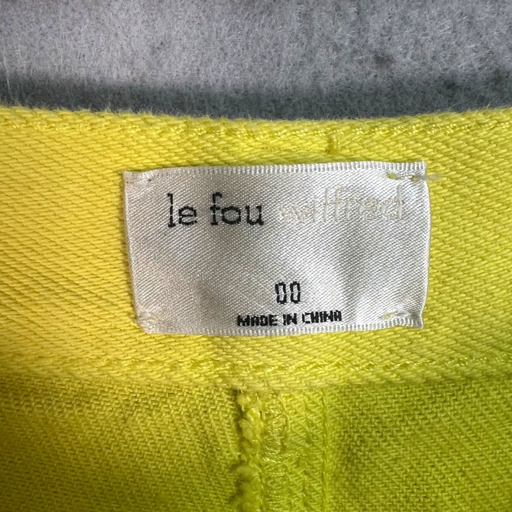 Vintage VINTAGE Wilfred Le Fou Yellow High-Waisted Straight-Leg Double Knee Pants 00 Womens Size 24" / US 00 / IT 34 - 3 Thumbnail