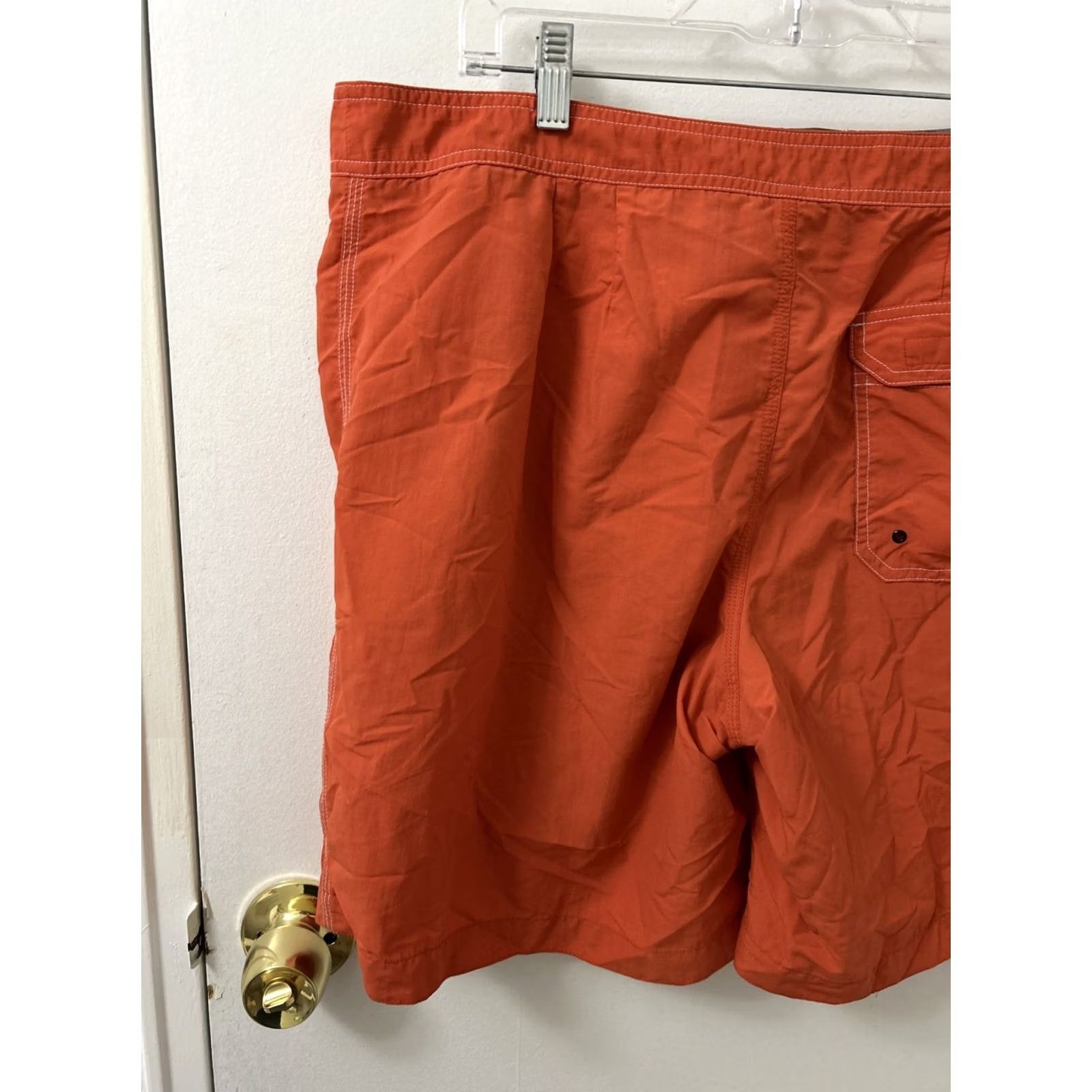 Vintage VINTAGE ll bean Shorts Mens 38 Orange Nylon Swim Trunks Pockets Drawstring Adjustable Waist Regular Inseam 7.5 in Athletic Outdoor 90s Mens Size US 38 / EU 54 - 6 Thumbnail