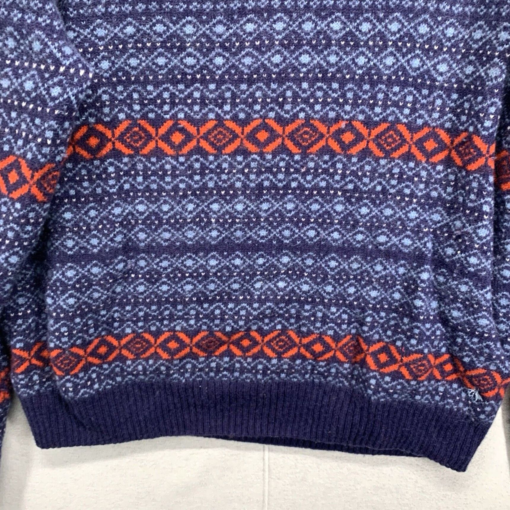 Original Penguin Vintage Men's XL Sweater Wool Nylon Fair Isle Pattern Crew Neck Pullover Fall Winter Retro 80s 90s Size US XL / EU 56 / 4 - 7 Thumbnail