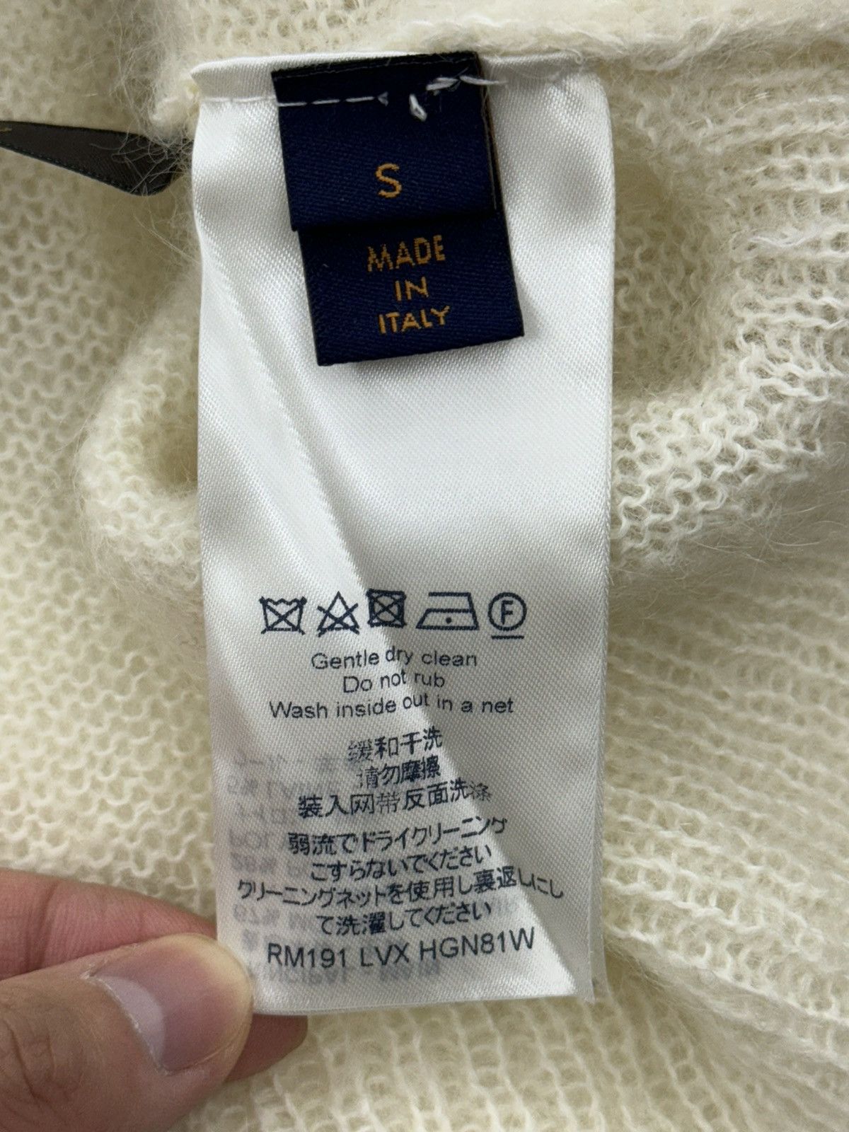 Louis Vuitton Louis Vuitton White/Green Mohair Knit Sweater Size US S / EU 44-46 / 1 - 7 Thumbnail