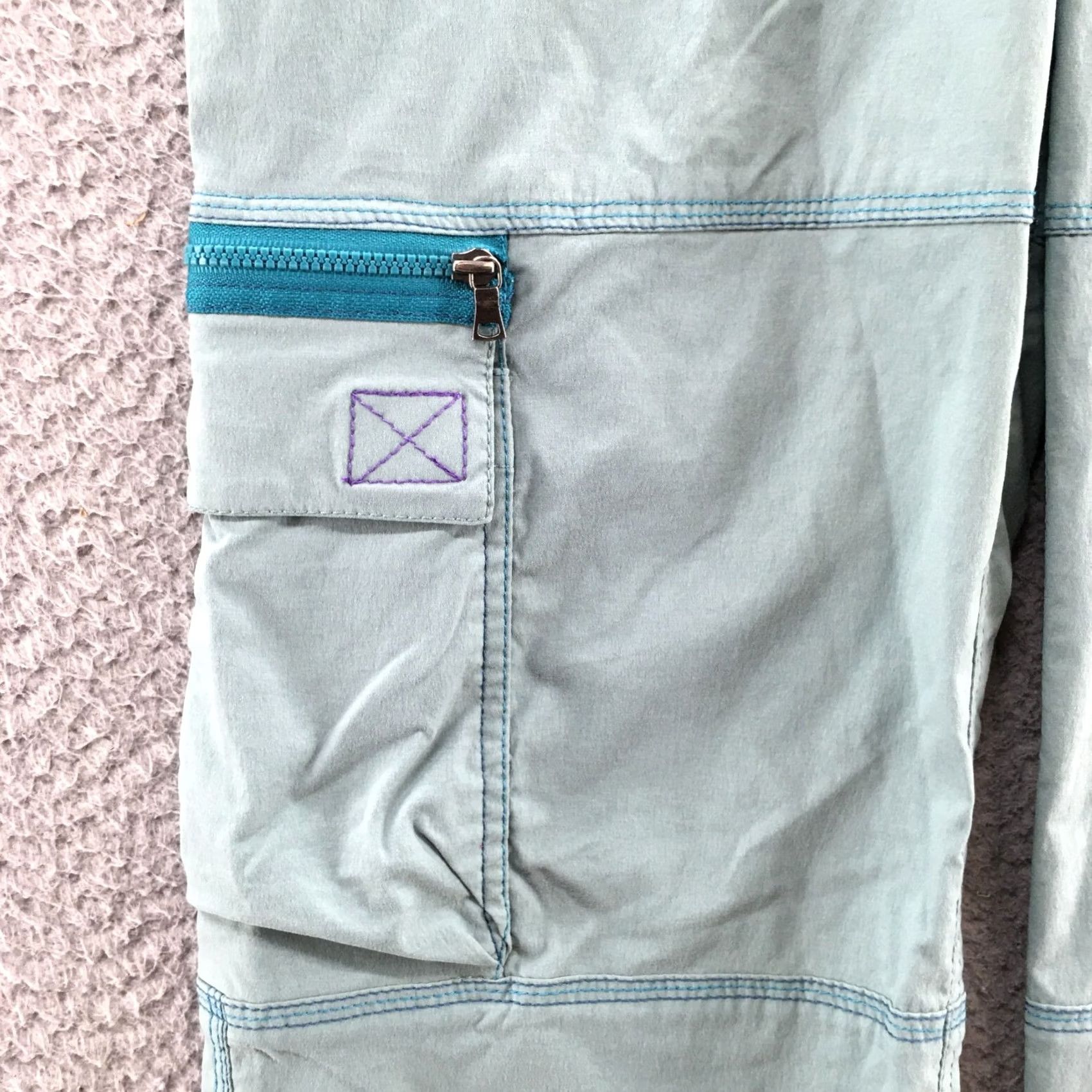 Vintage Title Nine Cargo Pants Womens 6 Blue Mid Rise Flat Front Button Pants Size 28" / US 6 / IT 42 - 5 Thumbnail