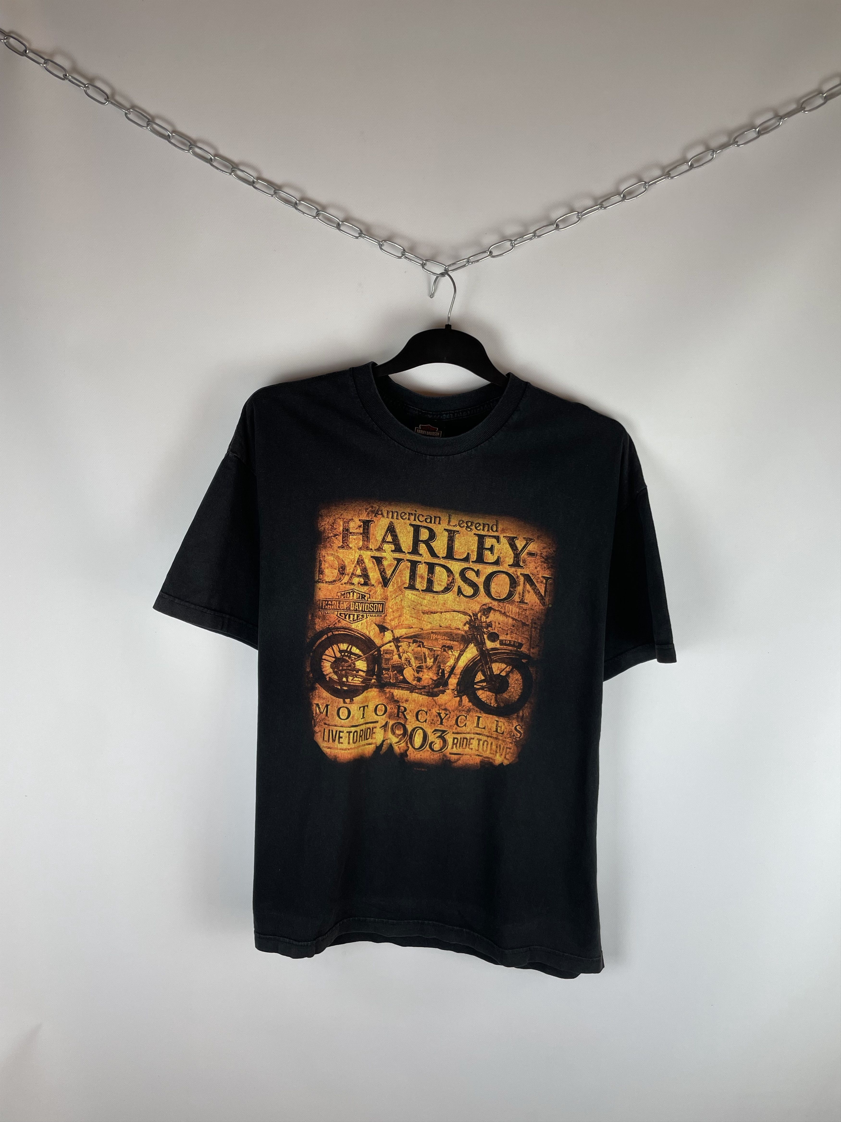 Harley Davidson Vintage HARLEY DAVIDSON Tee Graphic T Shirt Size US XL / EU 56 / 4 - 1 Thumbnail