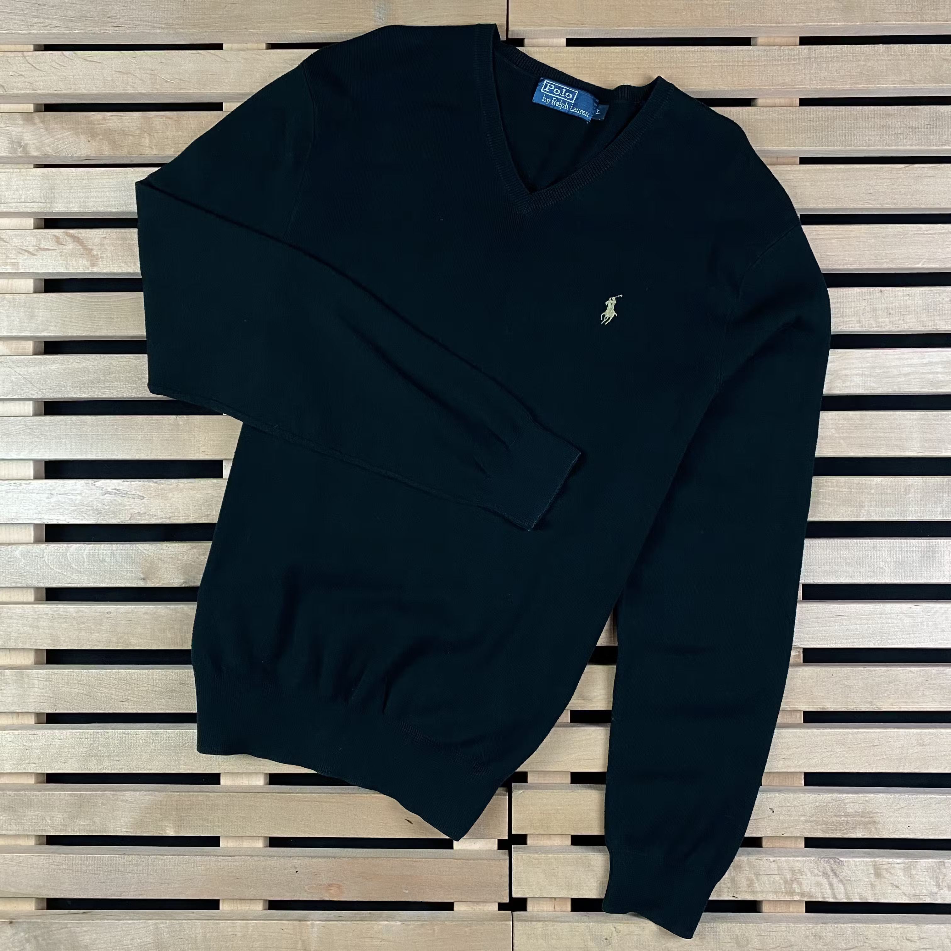 Polo Ralph Lauren × Ralph Lauren × Vintage Mens Jumper V Neck Polo Ralph Lauren Vintage Size L Size US L / EU 52-54 / 3 - 1 Thumbnail