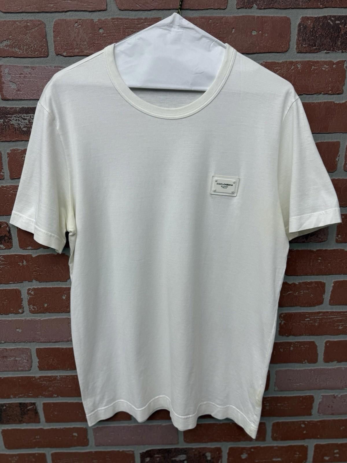Dolce & Gabbana Dolce & Gabbana Plaque T-shirt D&G - White Size 50 Mens Size US M / EU 48-50 / 2 - 1 Thumbnail